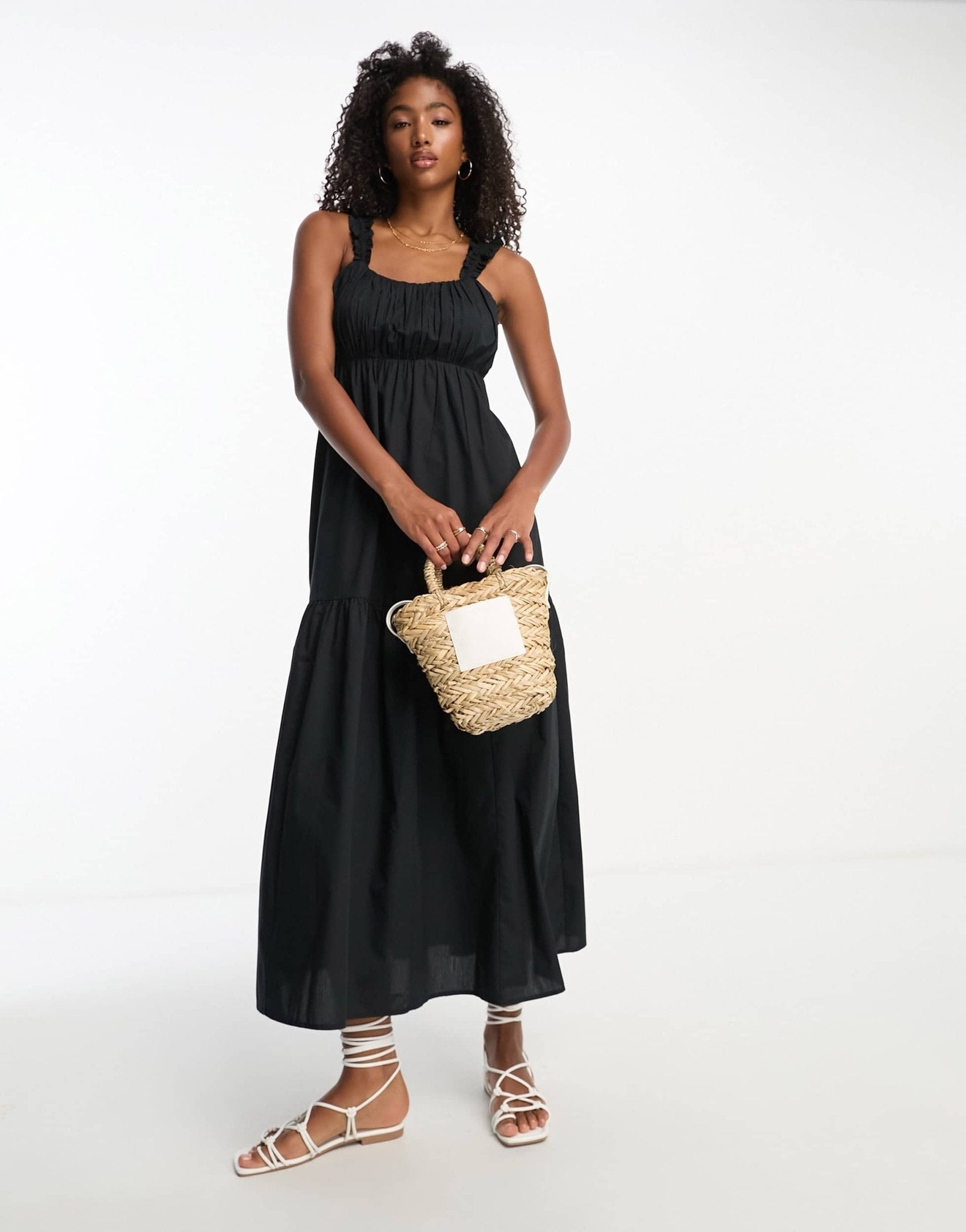 abercrombie black maxi dress & Fitch poplin in – ASOS Sample Sale EU Store Size:UK 12 | US 8 | L Faerie flowy dress with RD-08.18.25 Includes a seamed