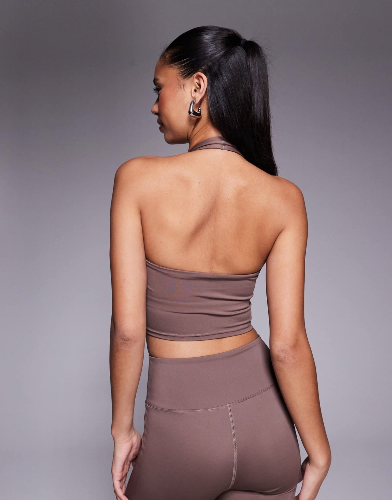 4505 halter neck performance vest with inner bra in taupe - ASOS Sample Sale EU Store