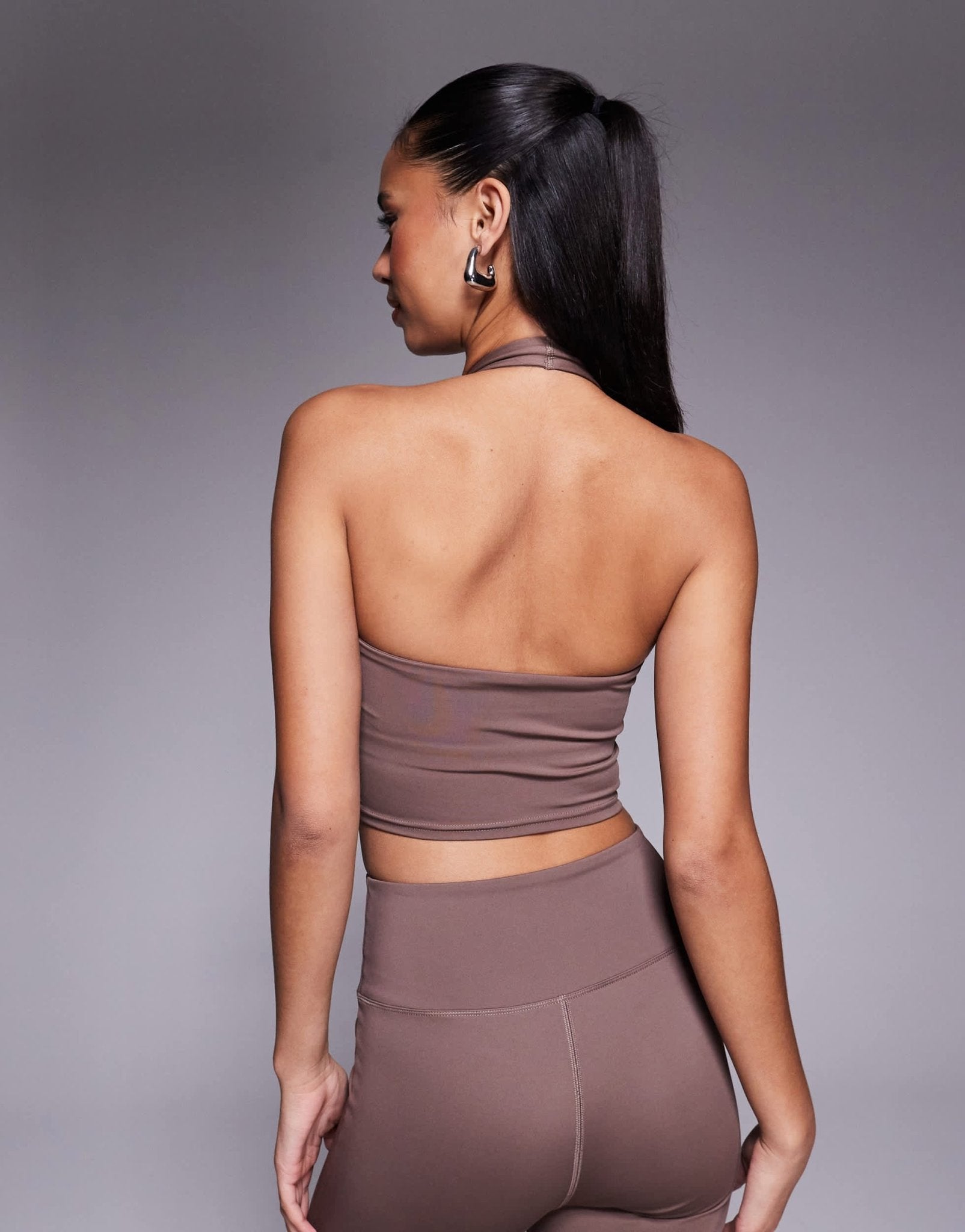 4505 halter neck performance vest with inner bra in taupe - ASOS Sample Sale EU Store