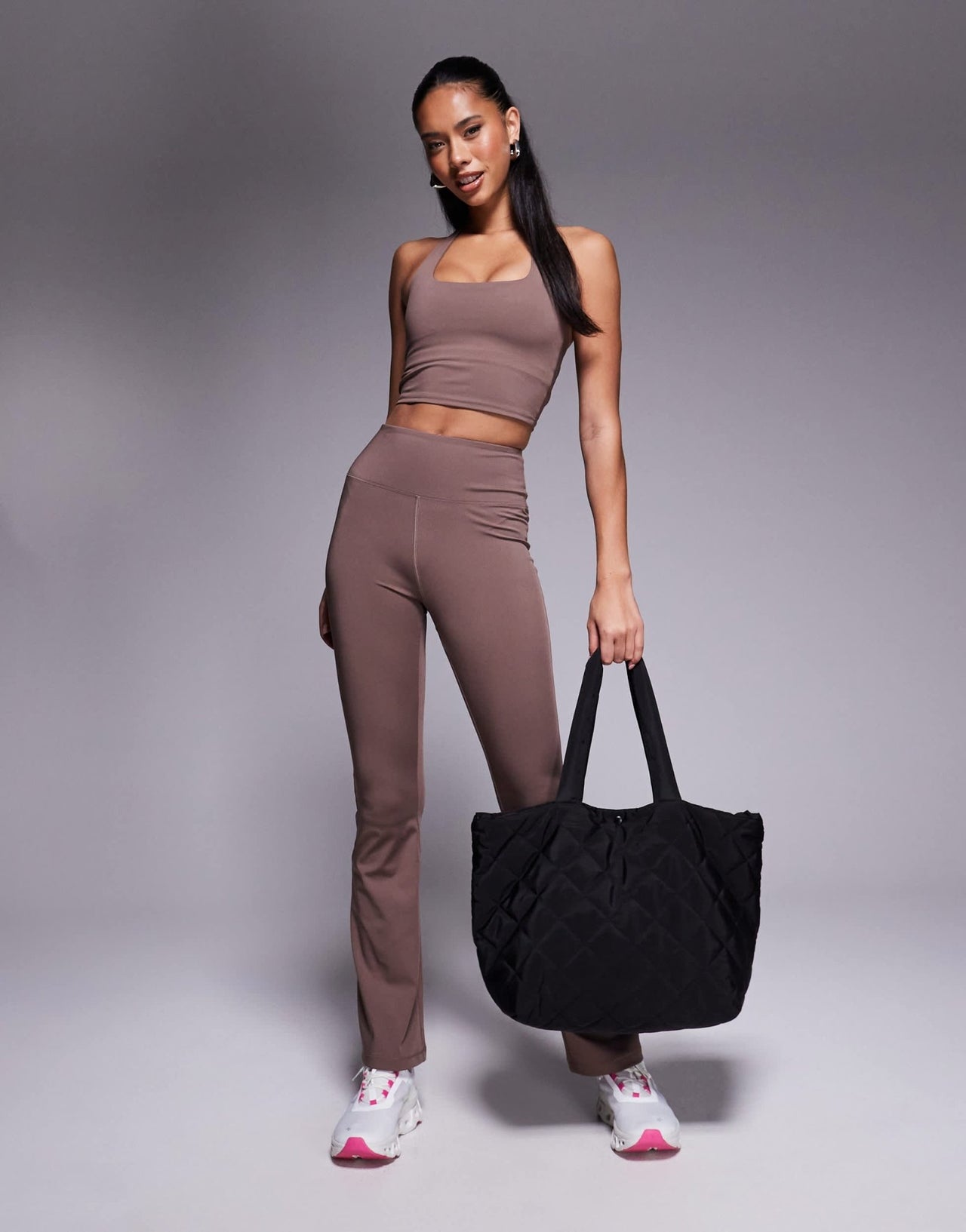 4505 halter neck performance vest with inner bra in taupe - ASOS Sample Sale EU Store