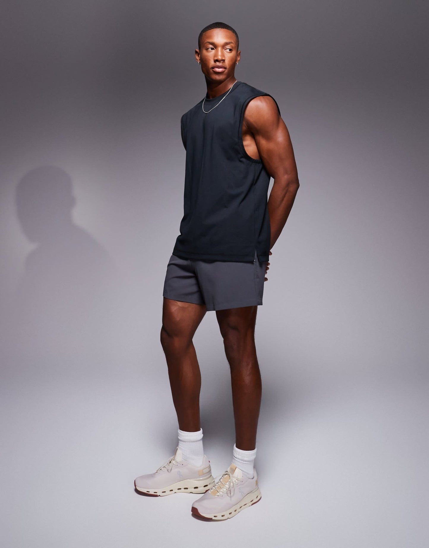 4505 Icon cotton oversized pump training tank with quick dry finish in black - ASOS Sample Sale EU Store