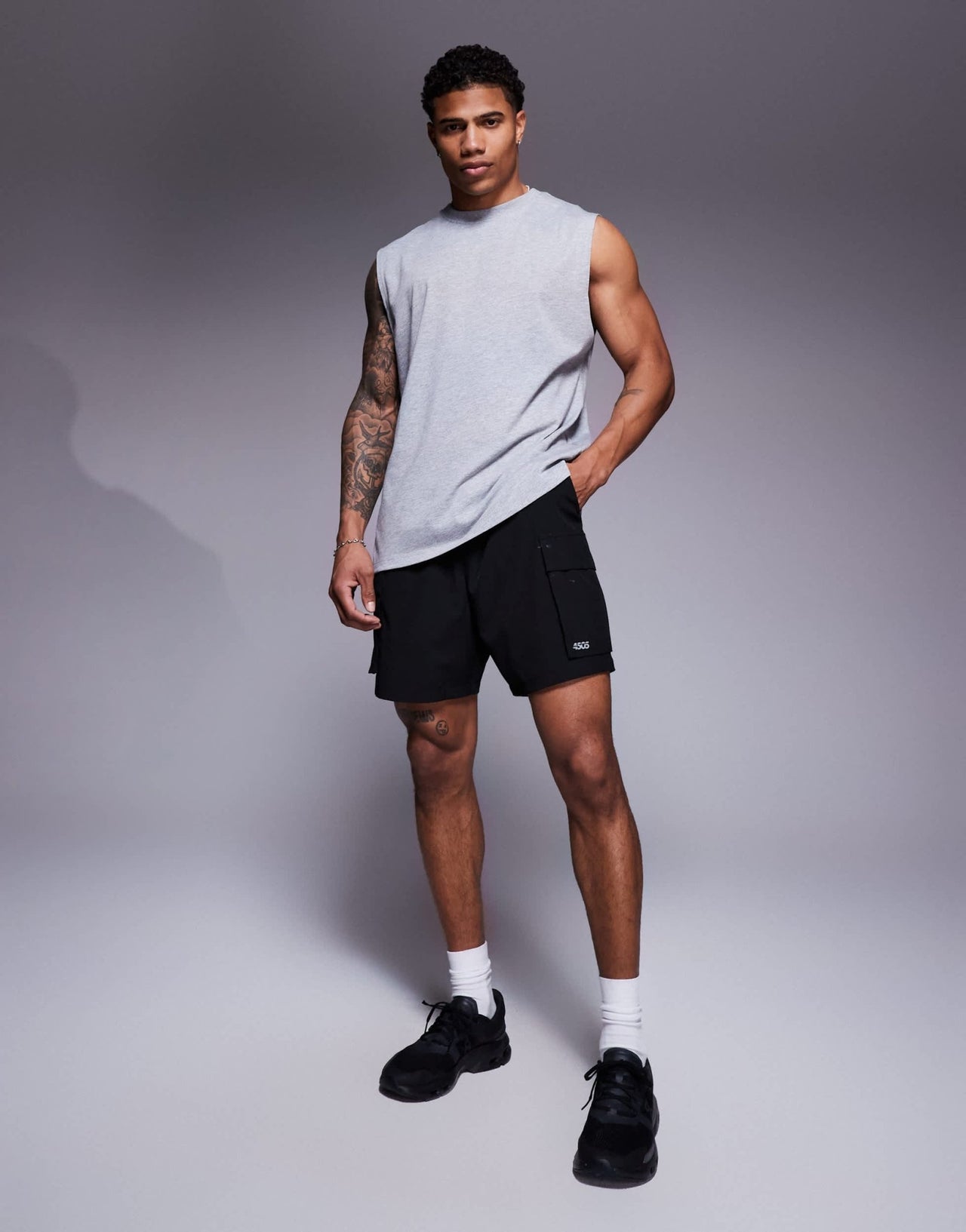 4505 Icon cotton oversized pump training tank with quick dry finish in grey - ASOS Sample Sale EU Store