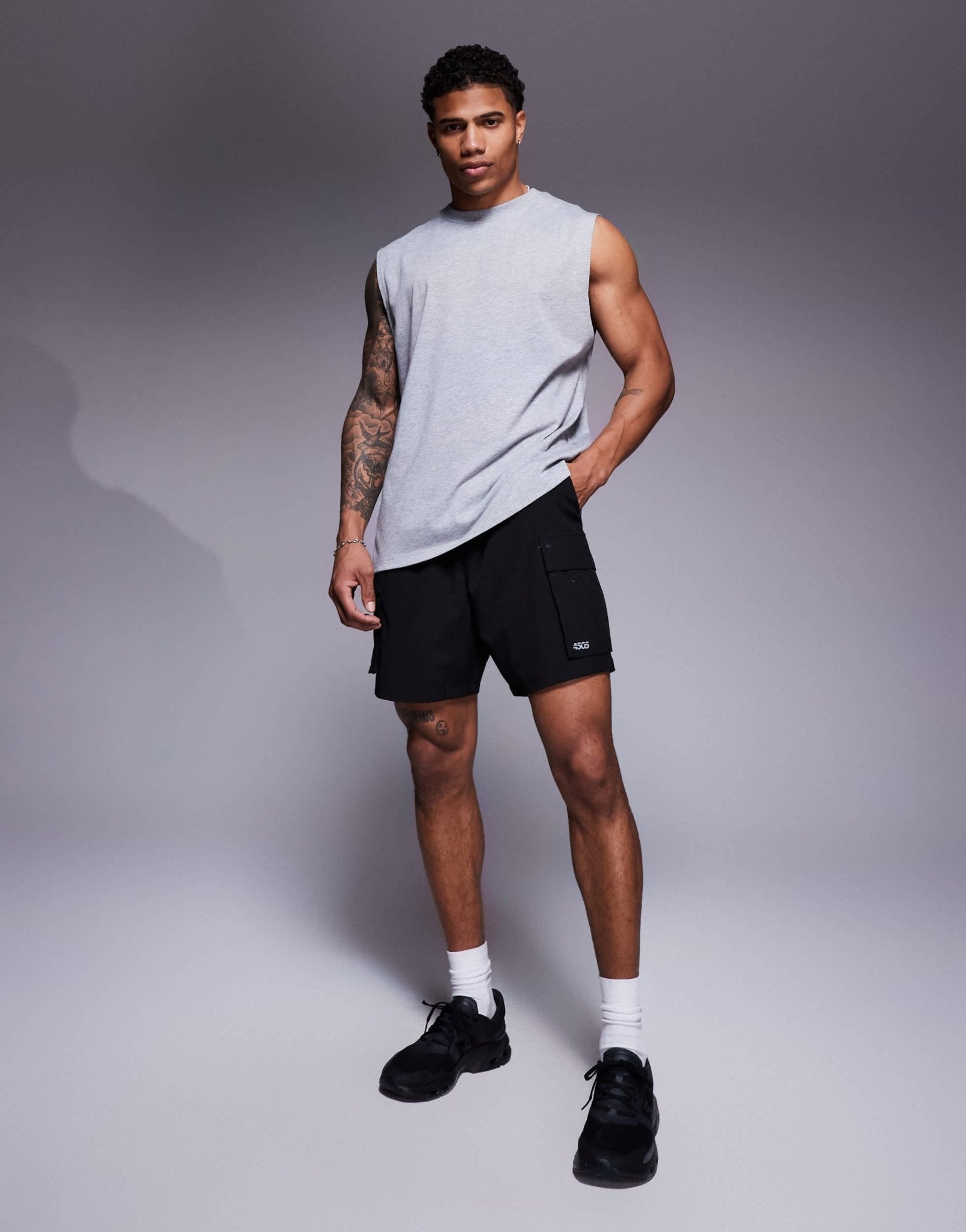 4505 Icon cotton oversized pump training tank with quick dry finish in grey - ASOS Sample Sale EU Store