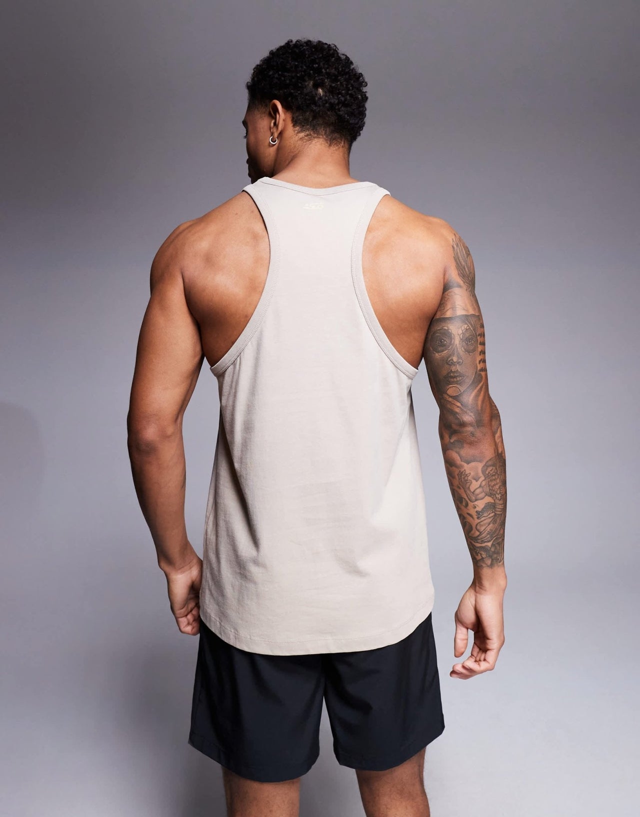 4505 Icon cotton stringer vest with quick dry finish in taupe - ASOS Sample Sale EU Store