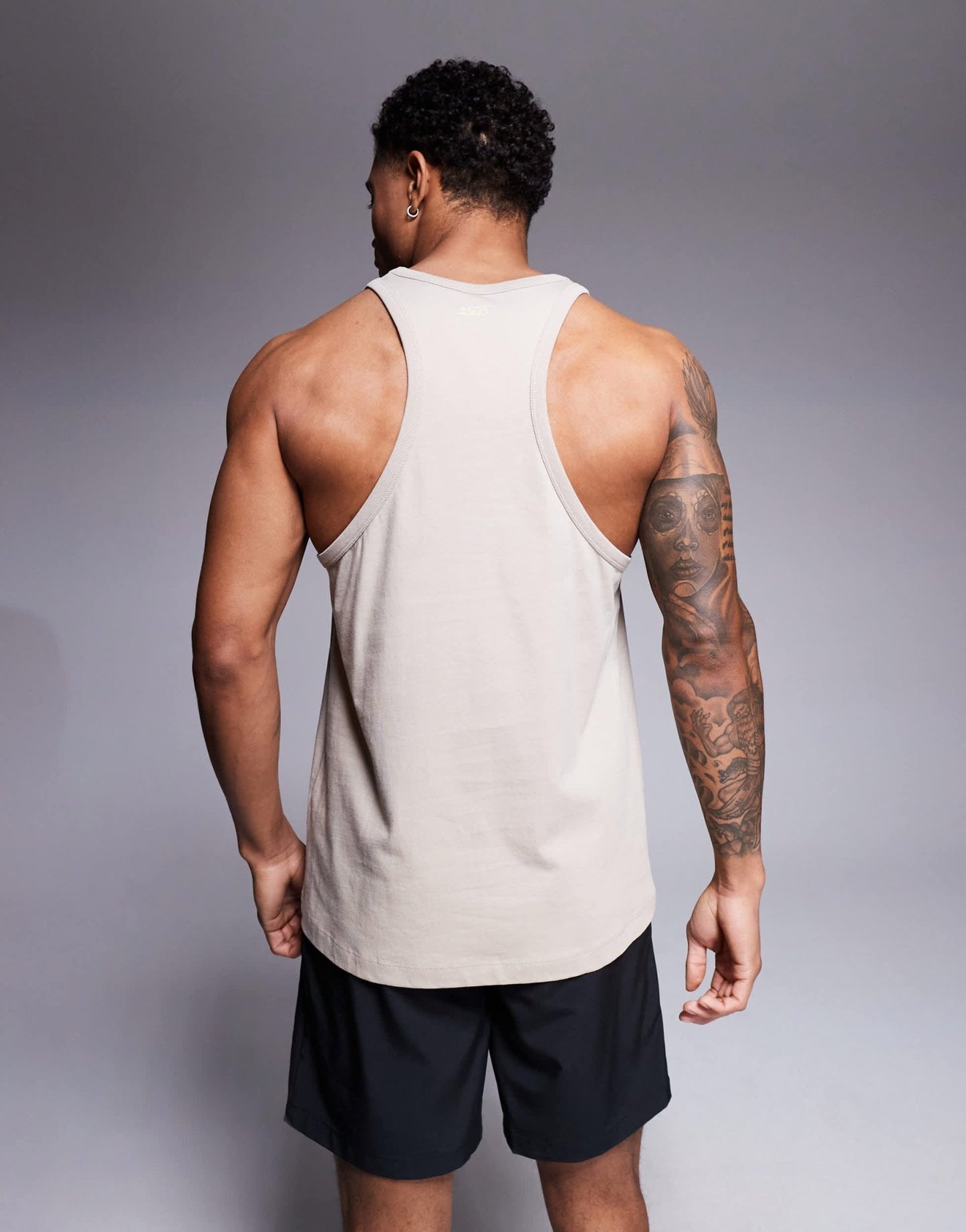 4505 Icon cotton stringer vest with quick dry finish in taupe - ASOS Sample Sale EU Store