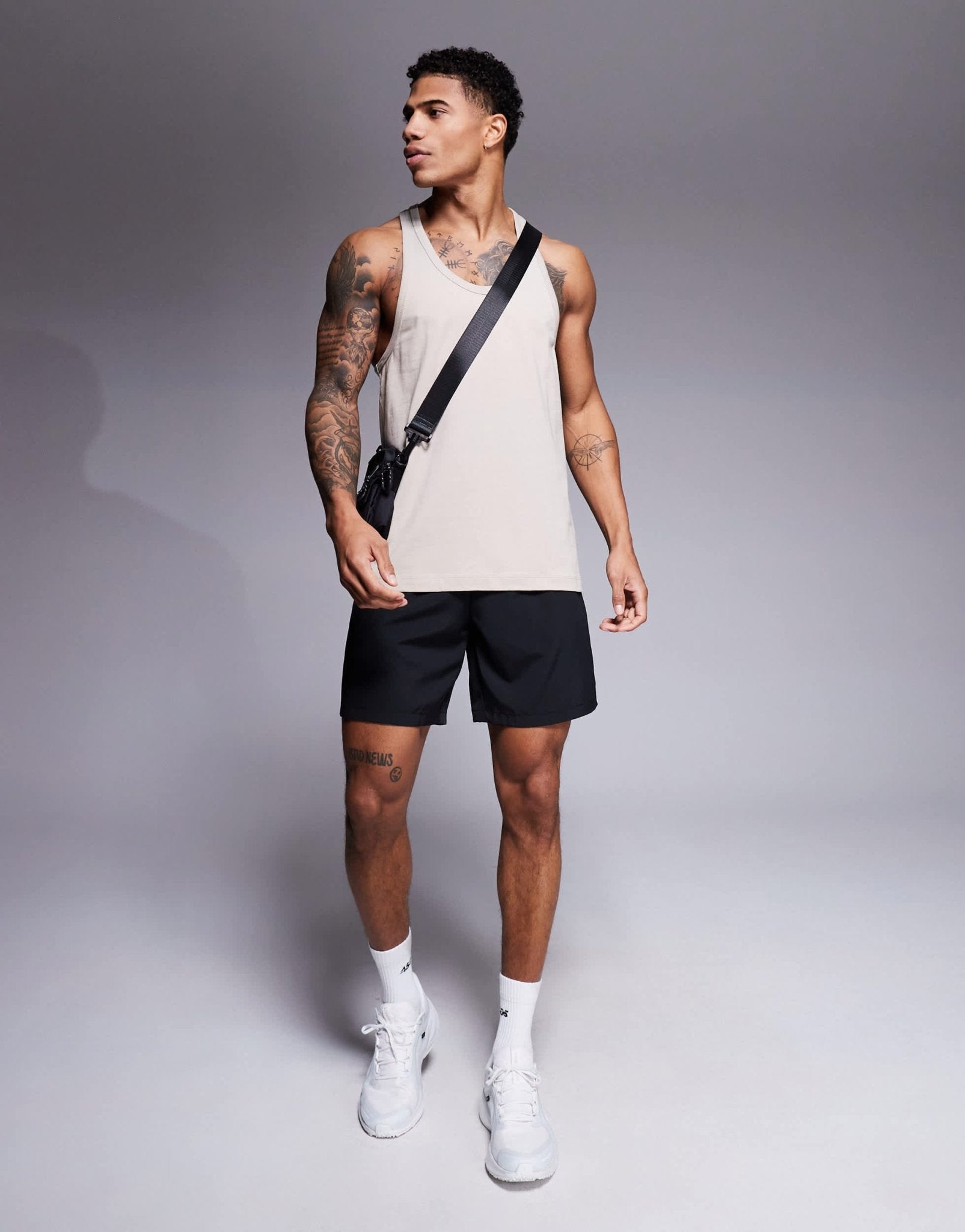 4505 Icon cotton stringer vest with quick dry finish in taupe - ASOS Sample Sale EU Store
