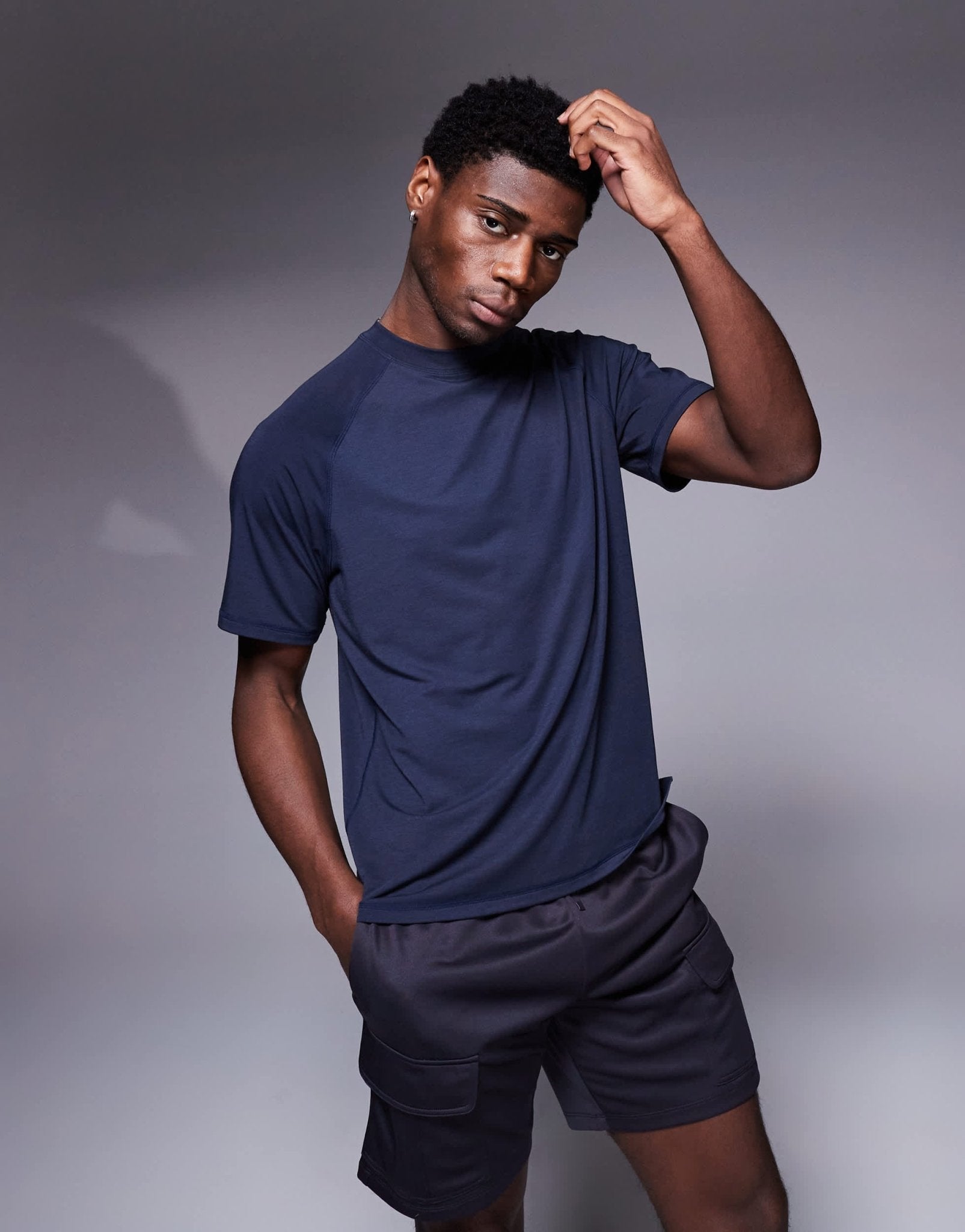 4505 Icon performance jersey oversized boxy training t-shirt in midnight navy - ASOS Sample Sale EU Store