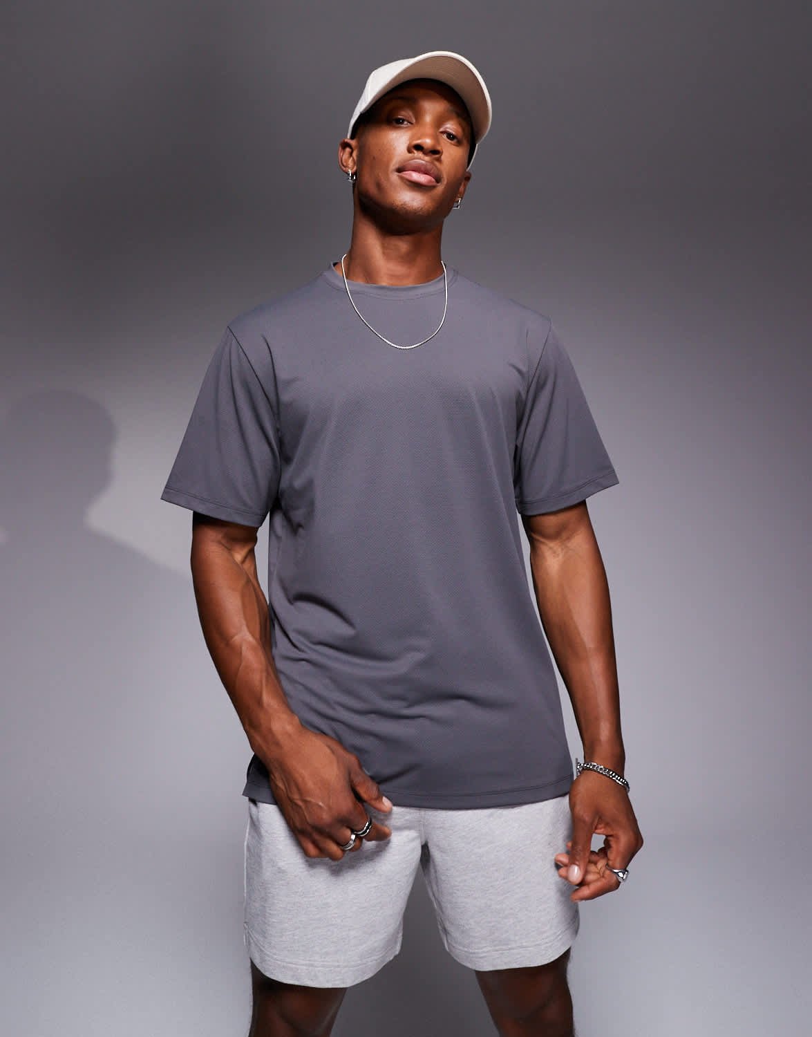 4505 Icon quick dry mesh training t-shirt in charcoal - ASOS Sample Sale EU Store