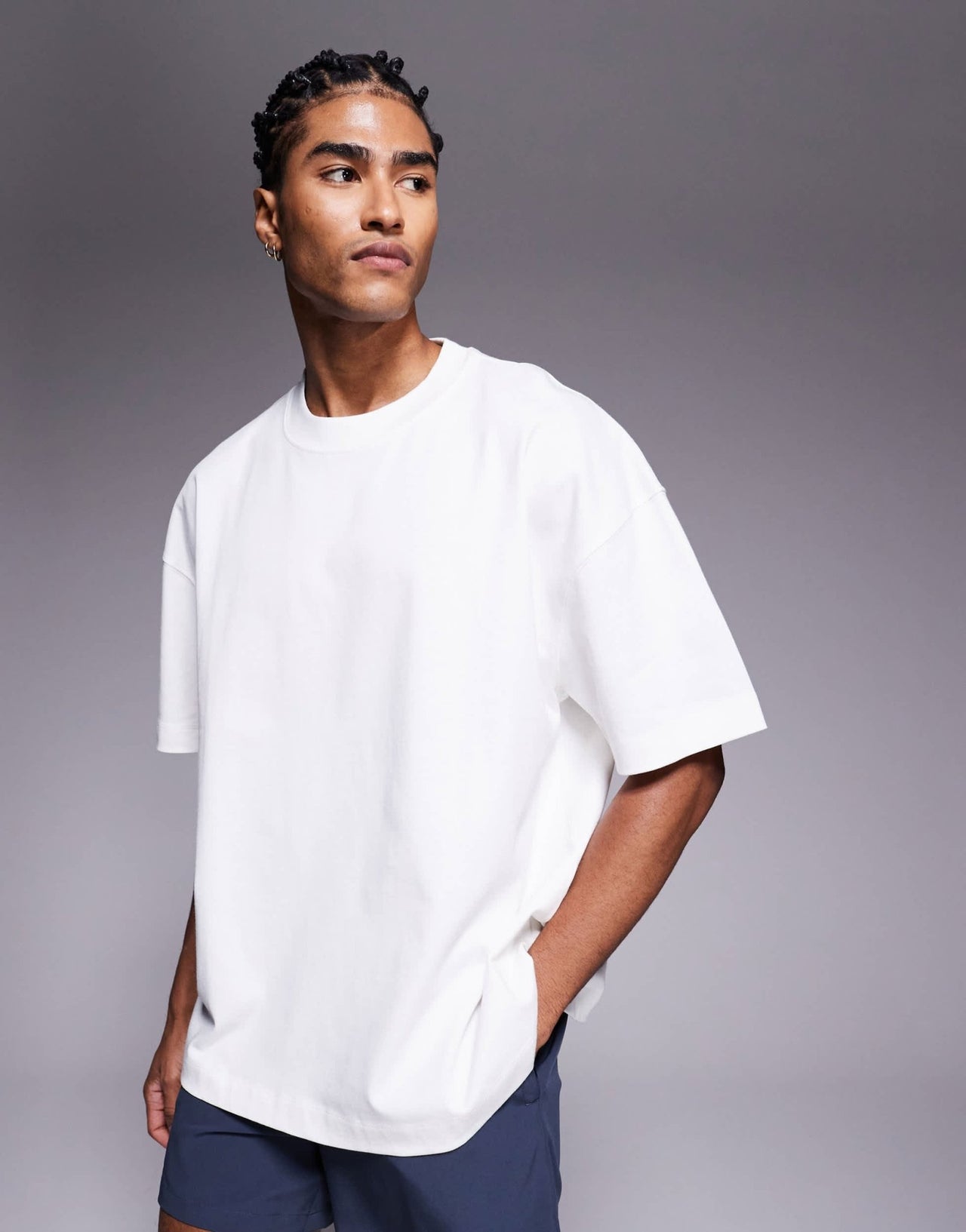 4505 oversized heavyweight back print cotton t-shirt with quick dry finish in vintage white - ASOS Sample Sale EU Store