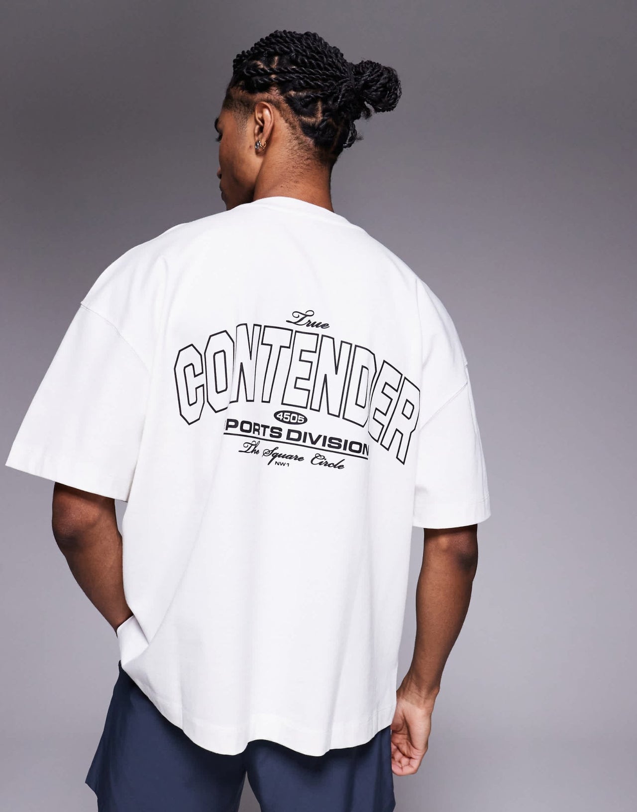 4505 oversized heavyweight back print cotton t-shirt with quick dry finish in vintage white - ASOS Sample Sale EU Store