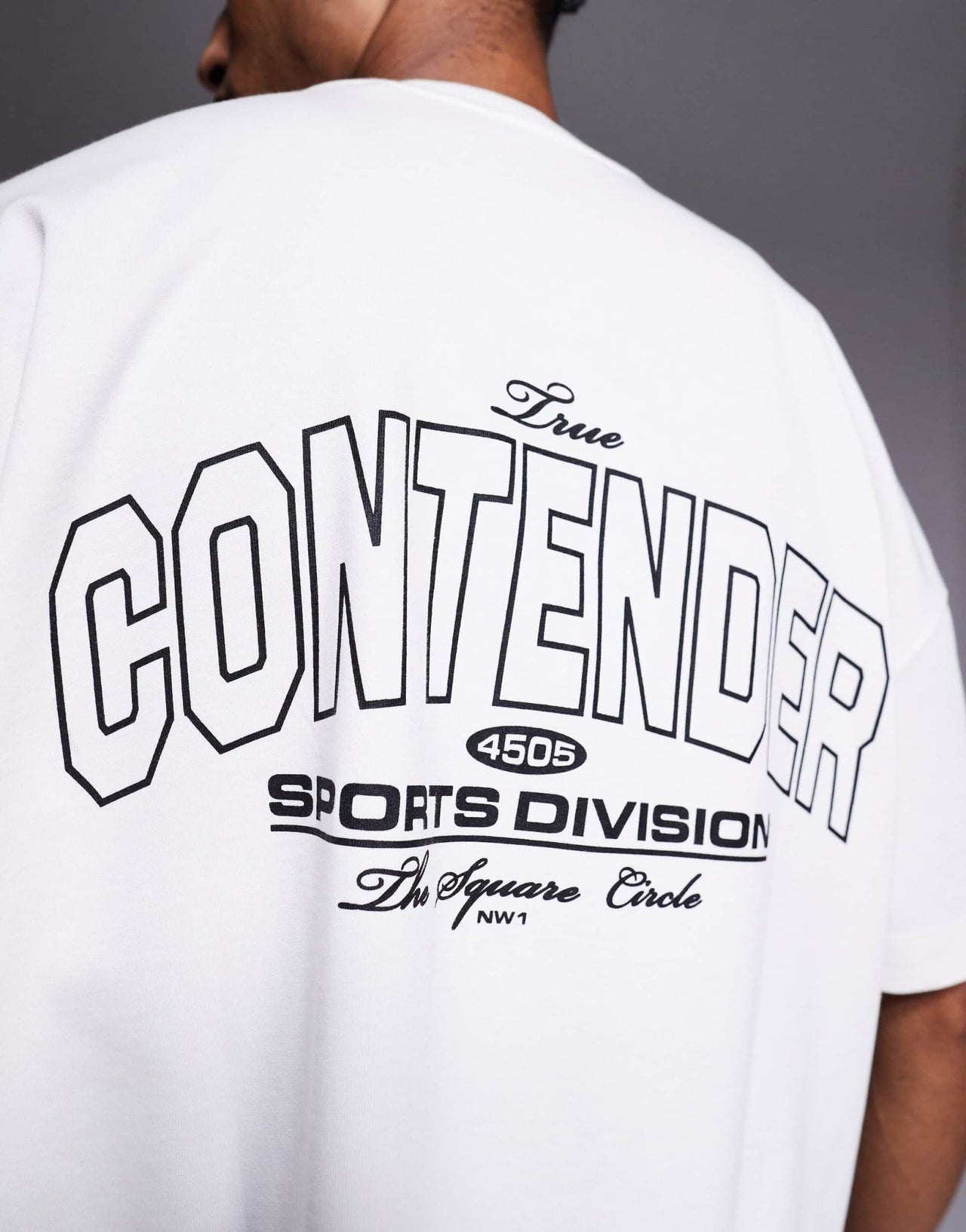 4505 oversized heavyweight back print cotton t-shirt with quick dry finish in vintage white - ASOS Sample Sale EU Store