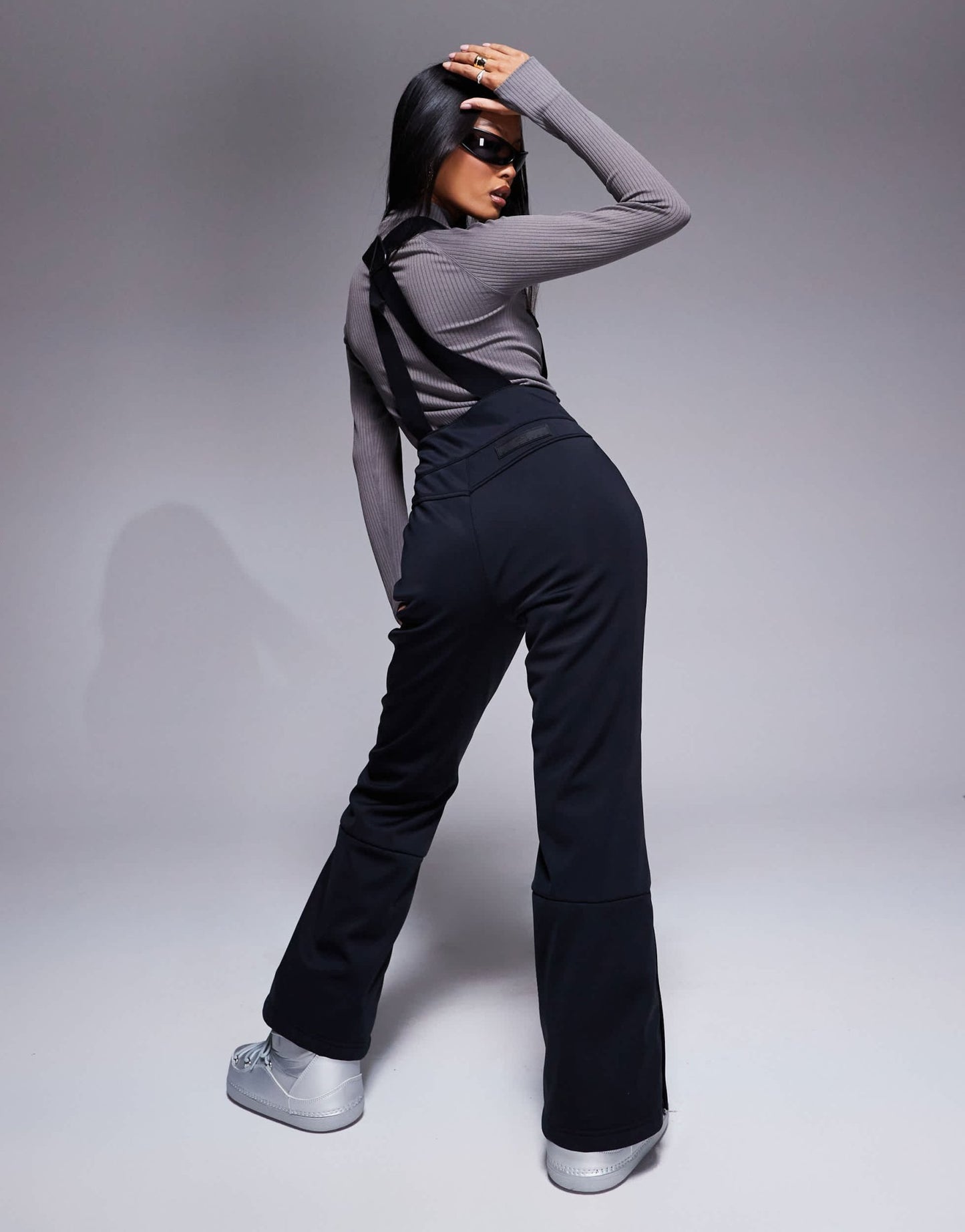4505 Petite Ski soft shell water repellent kick flare ski trousers in black - ASOS Sample Sale EU Store