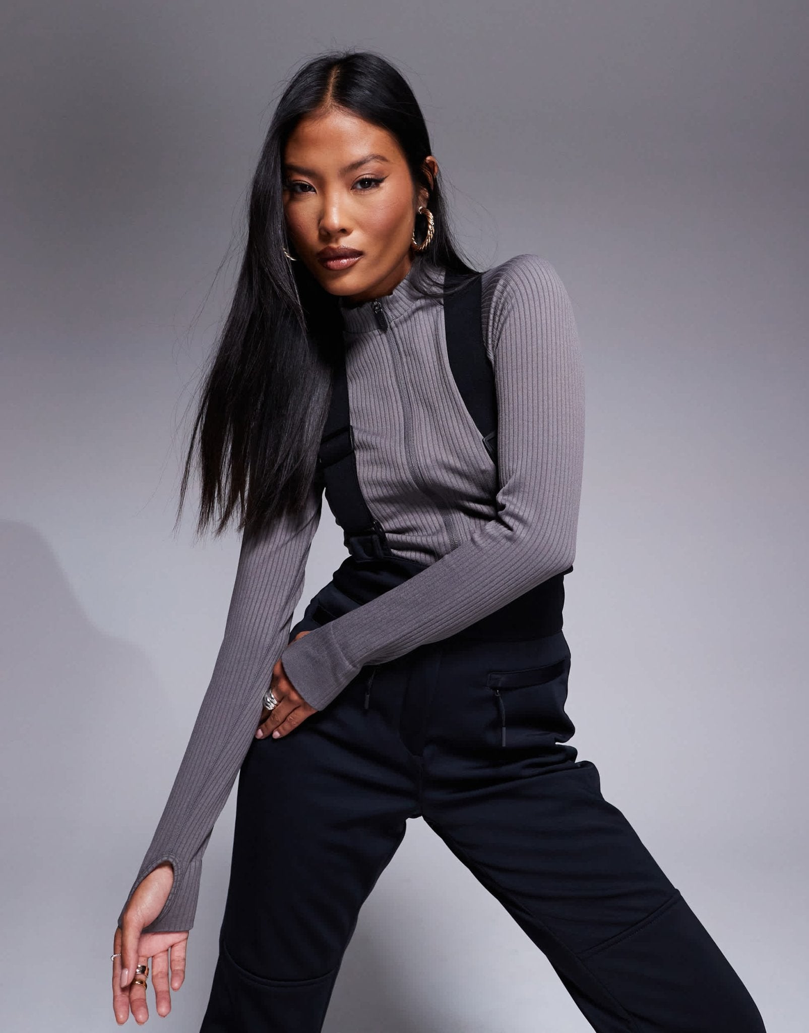 4505 Petite Ski soft shell water repellent kick flare ski trousers in black - ASOS Sample Sale EU Store