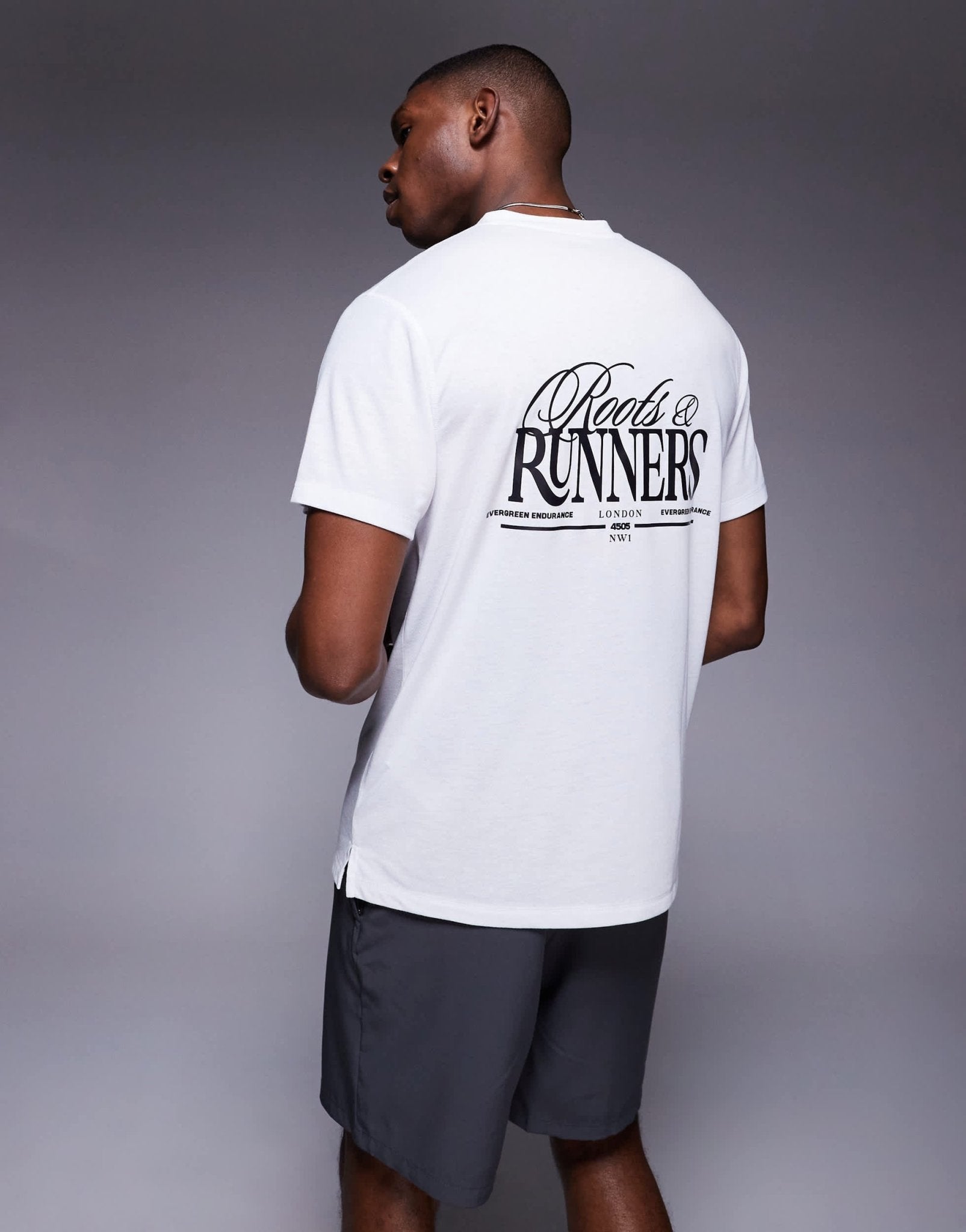 4505 Running back graphic loose fit mesh t-shirt in white - ASOS Sample Sale EU Store