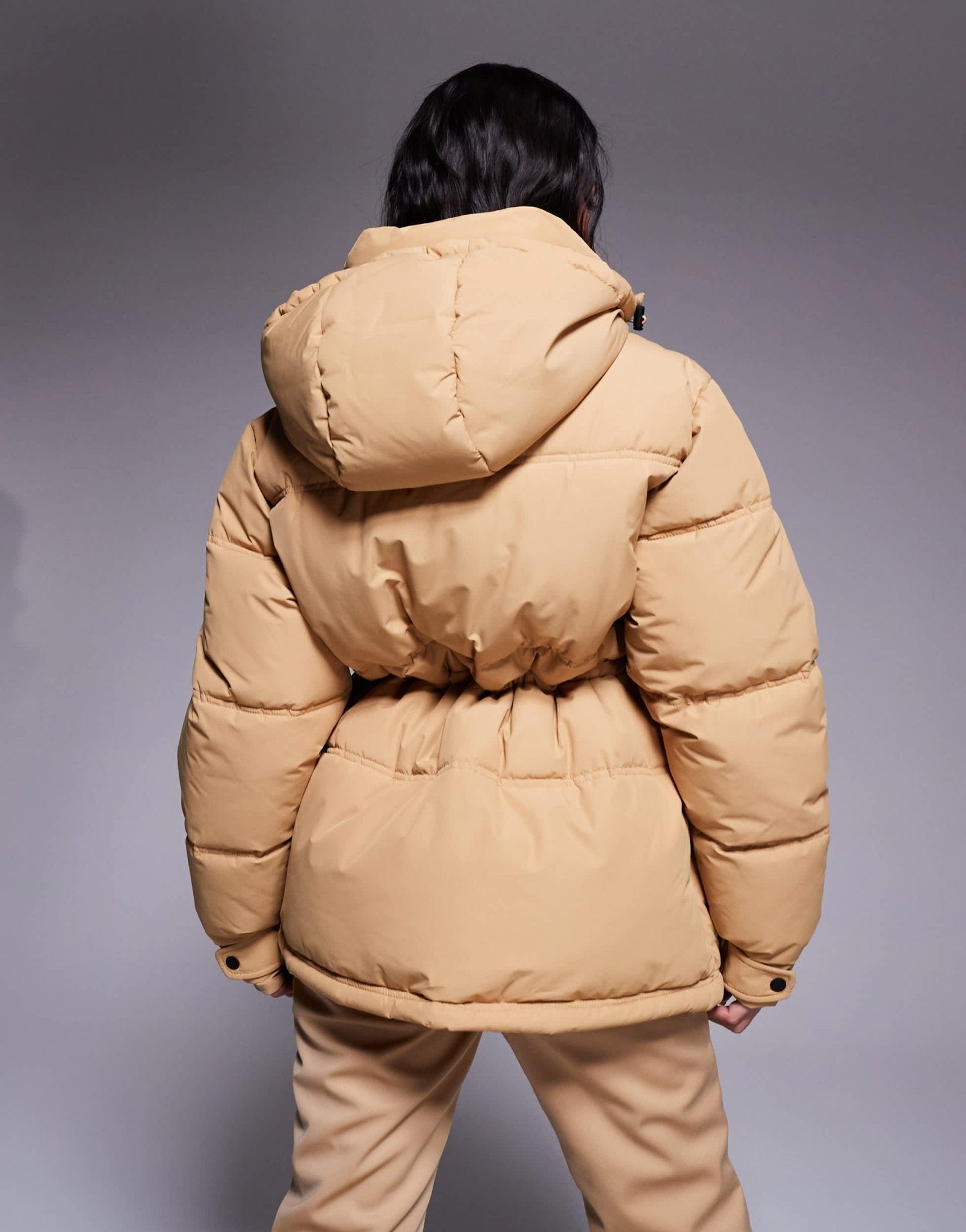 4505 Ski drawstring waist insulated ski jacket with hood in caramel - ASOS Sample Sale EU Store