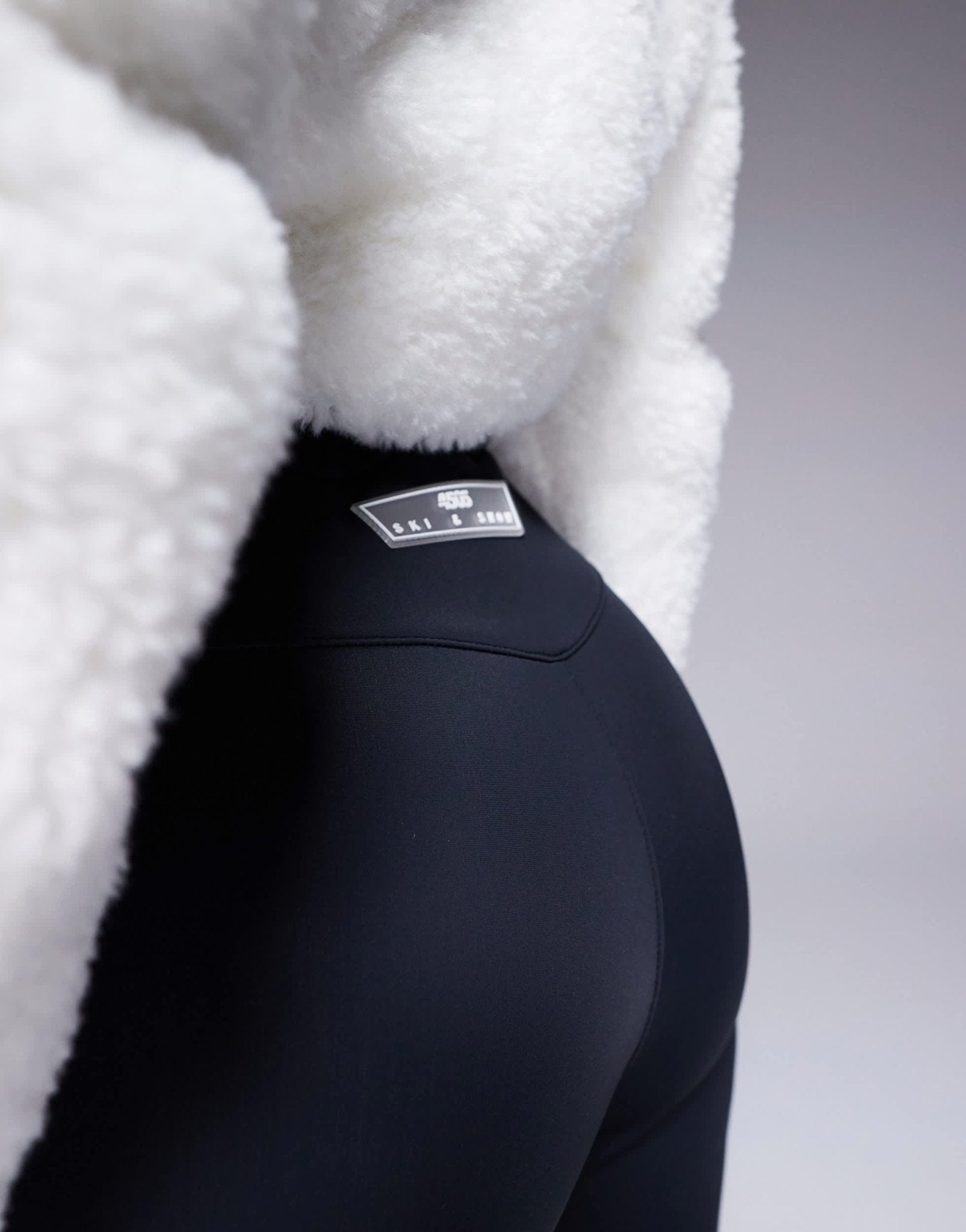 4505 Ski suit with faux fur panels and skinny leg in black and white - ASOS Sample Sale EU Store