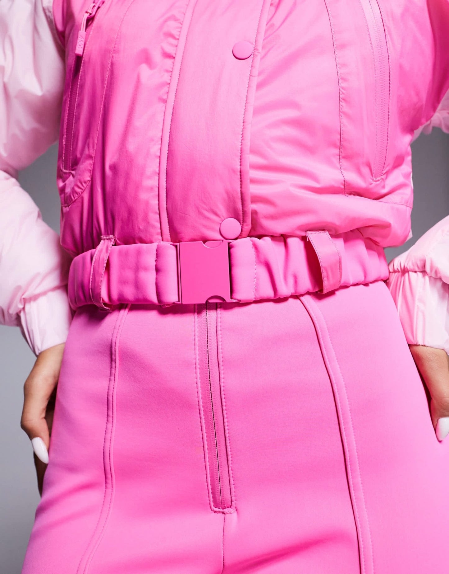 4505 Ski water repellent insulated colour block retro ski suit in pink - ASOS Sample Sale EU Store