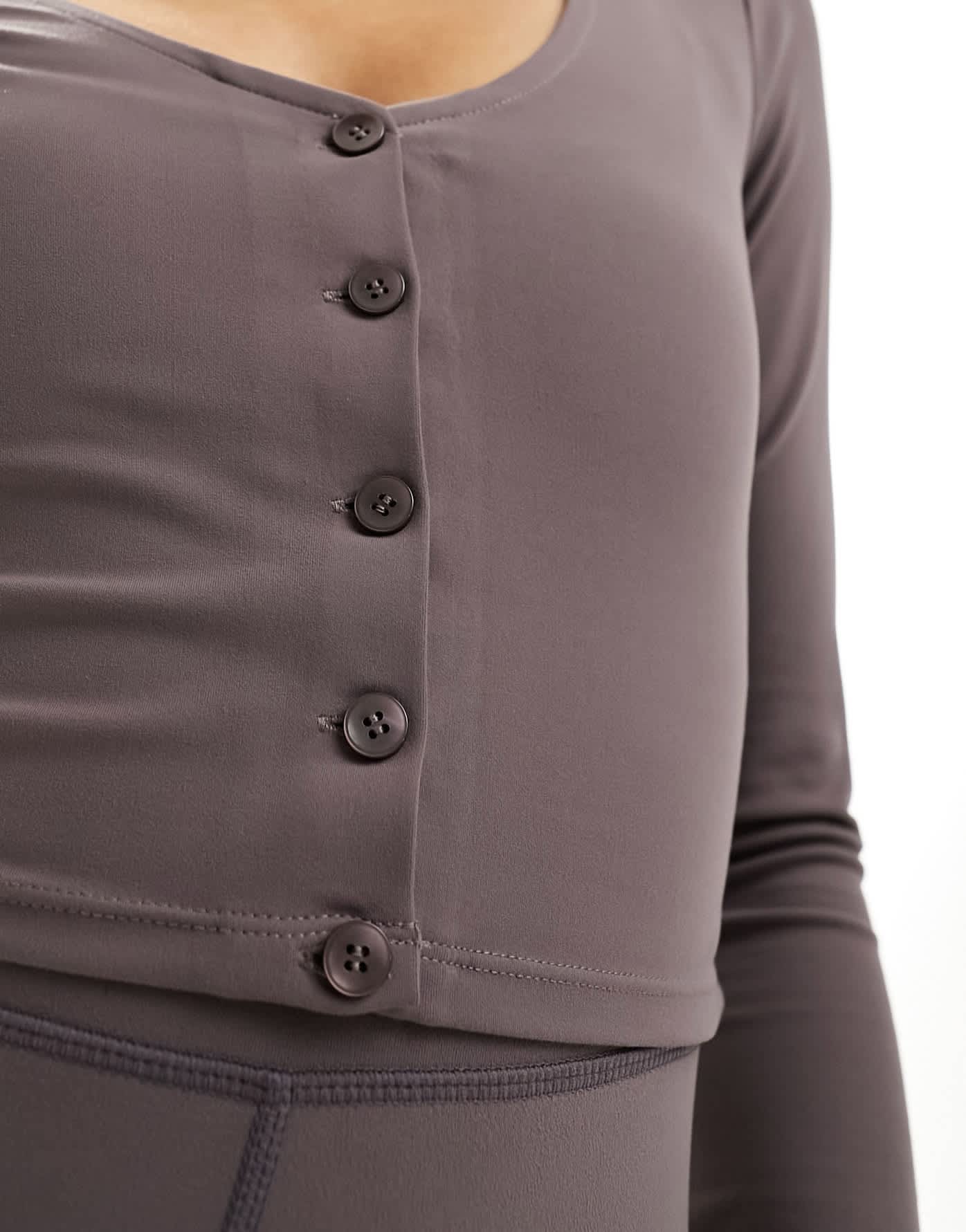 4505 studio soft touch cardigan top in rosy brown - ASOS Sample Sale EU Store