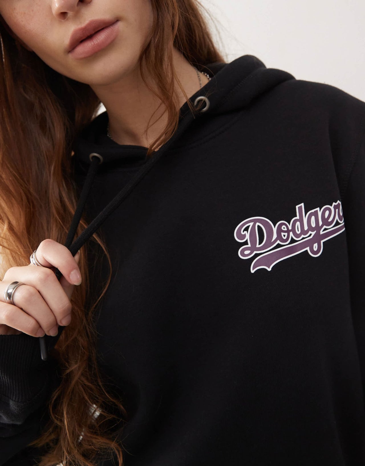 47 Brand LA Dodgers motif back hoodie in black - ASOS Sample Sale EU Store