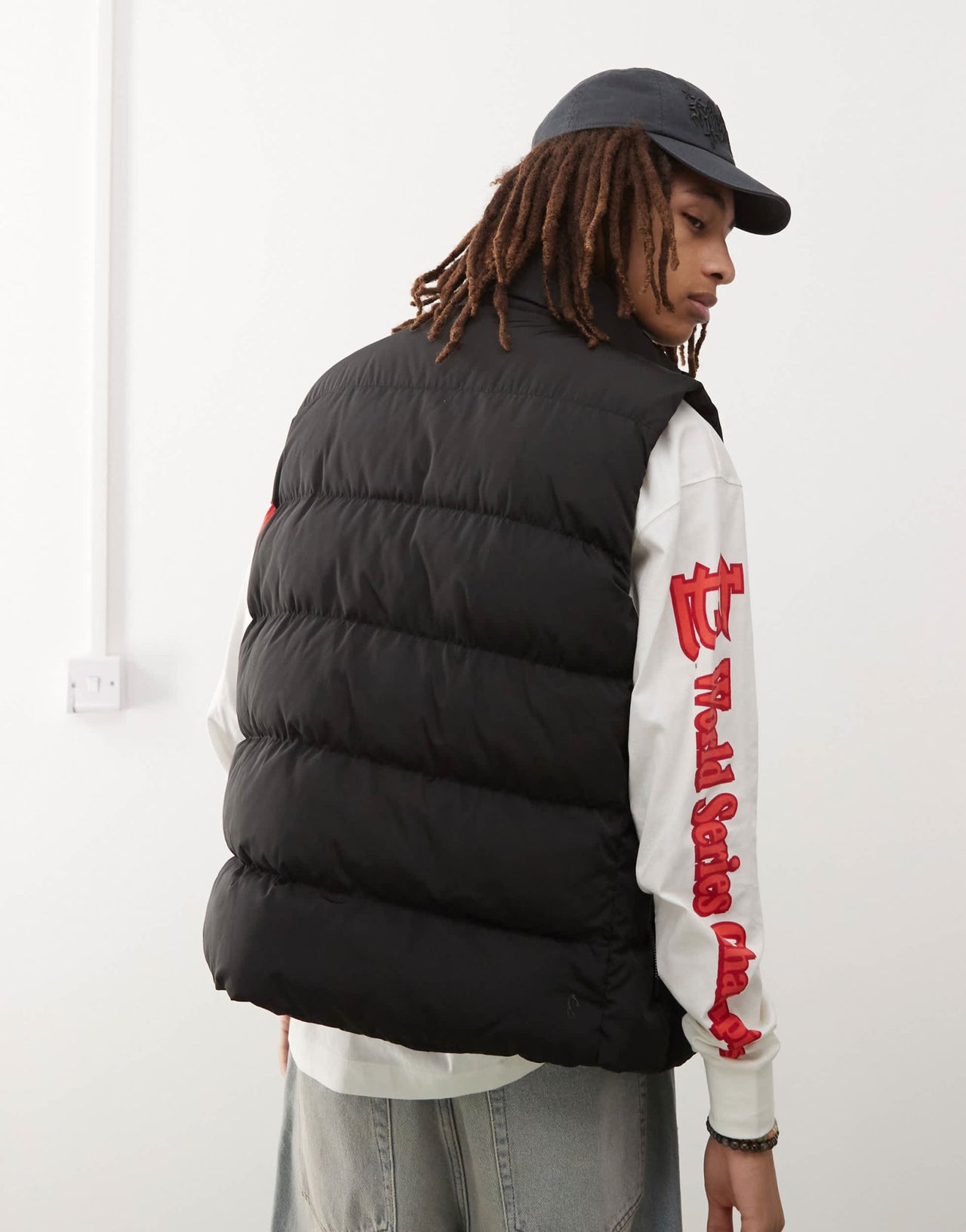 47 Brand NY Yankees padded hooded gilet in black - ASOS Sample Sale EU Store