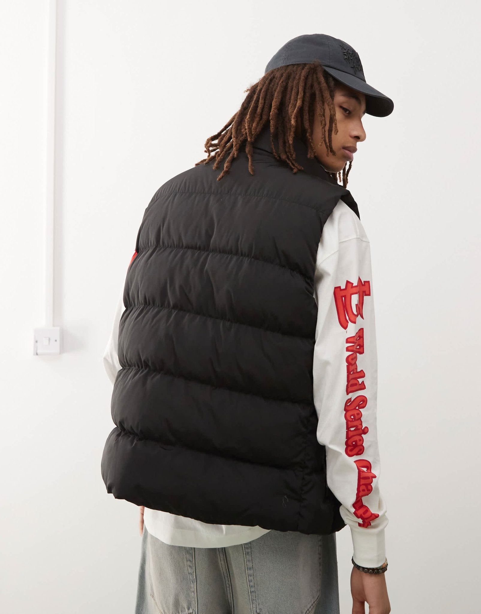 47 Brand NY Yankees padded hooded gilet in black - ASOS Sample Sale EU Store