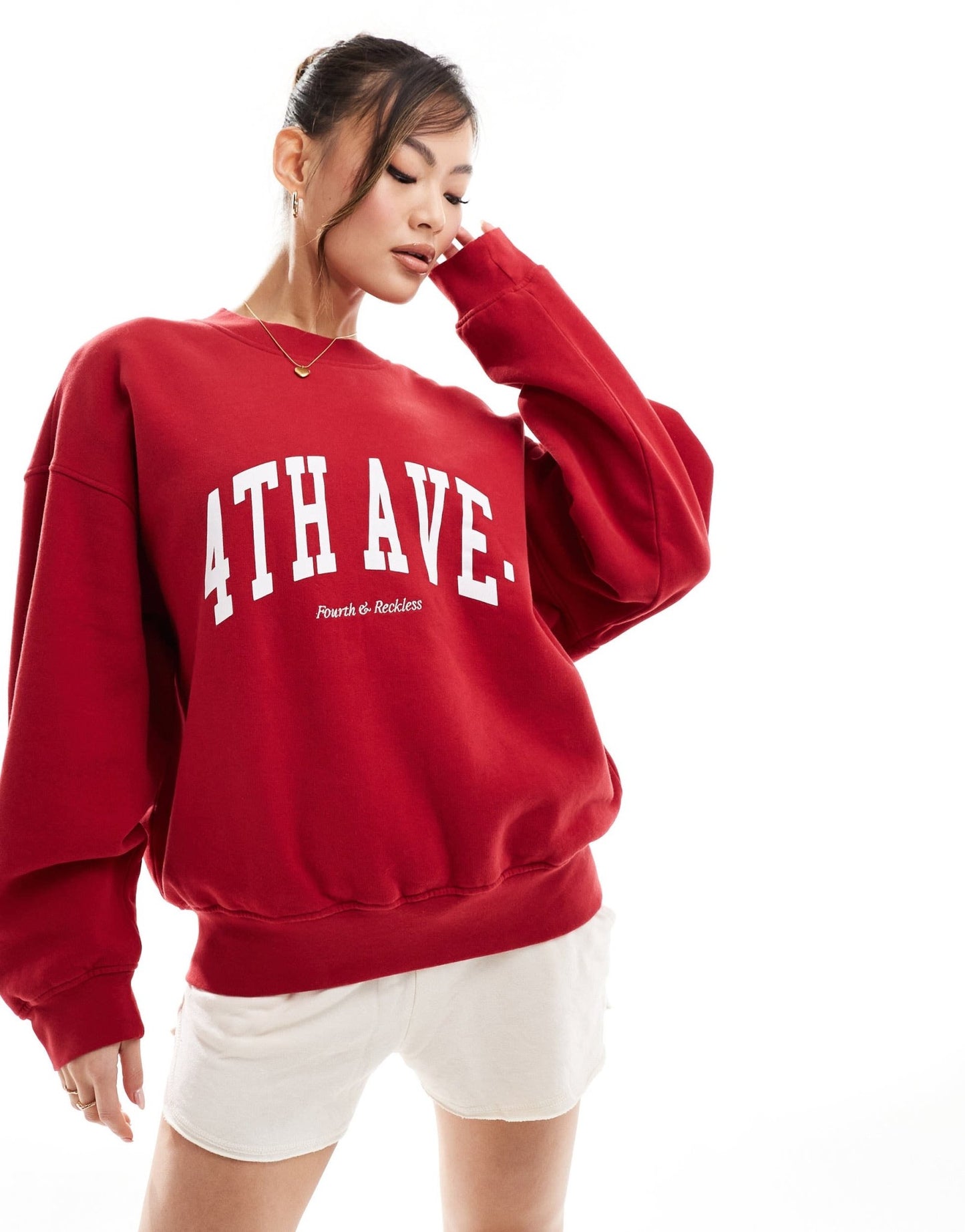 4th & Reckless Avenue lounge sweatshirt in cherry red - ASOS Sample Sale EU Store
