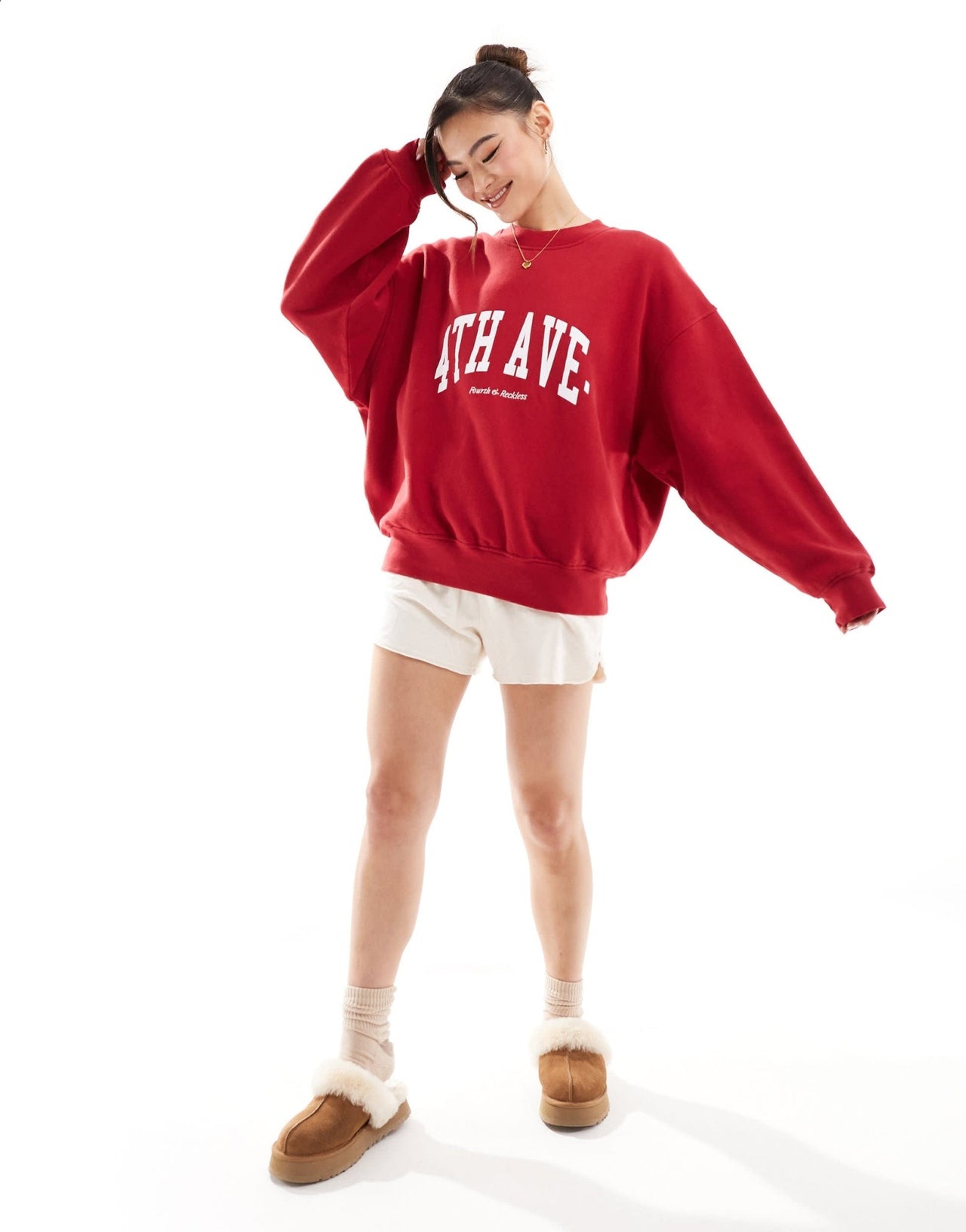 4th & Reckless Avenue lounge sweatshirt in cherry red - ASOS Sample Sale EU Store