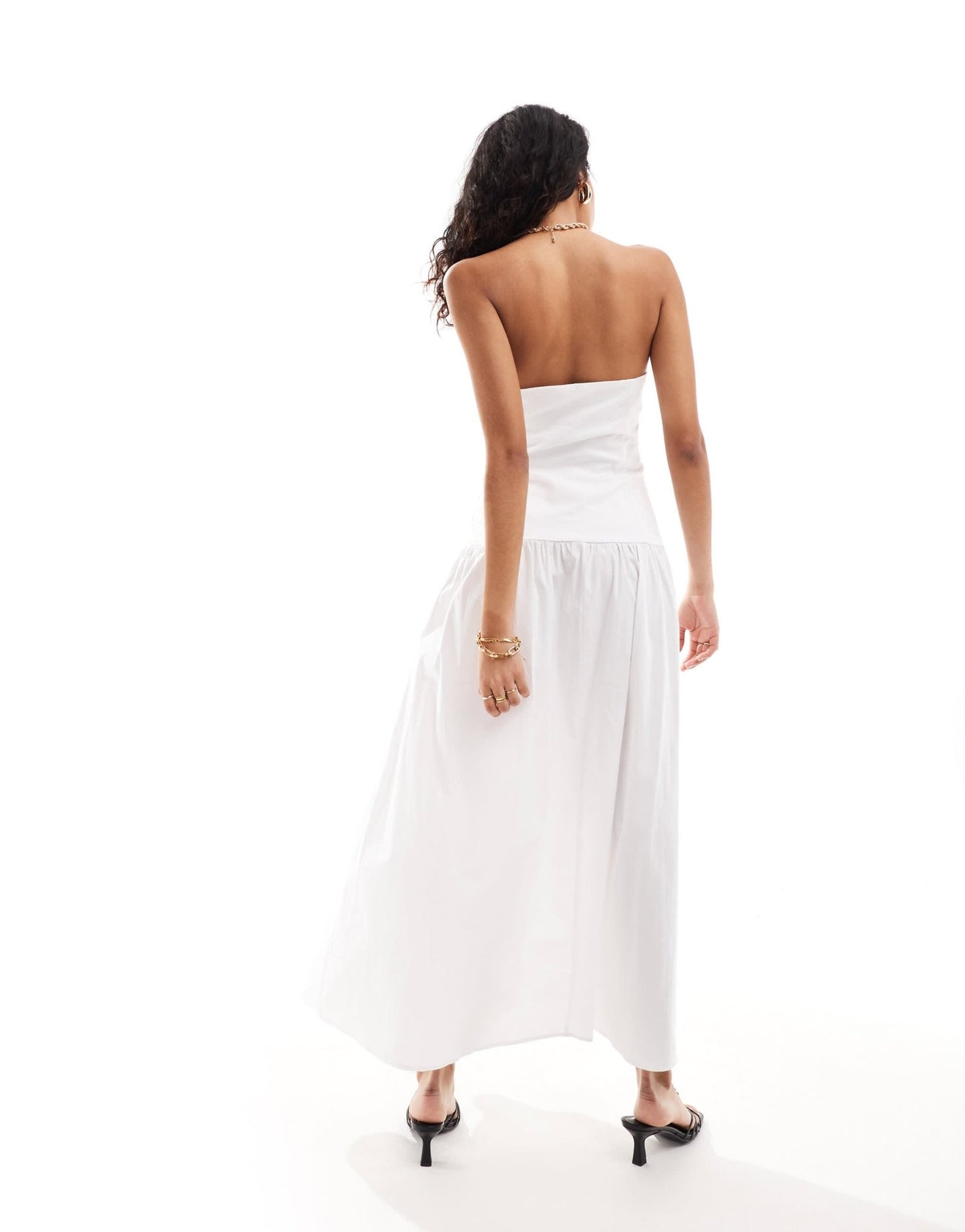 4th & Reckless bandeau cut out dropped waist maxi dress in white - ASOS Sample Sale EU Store