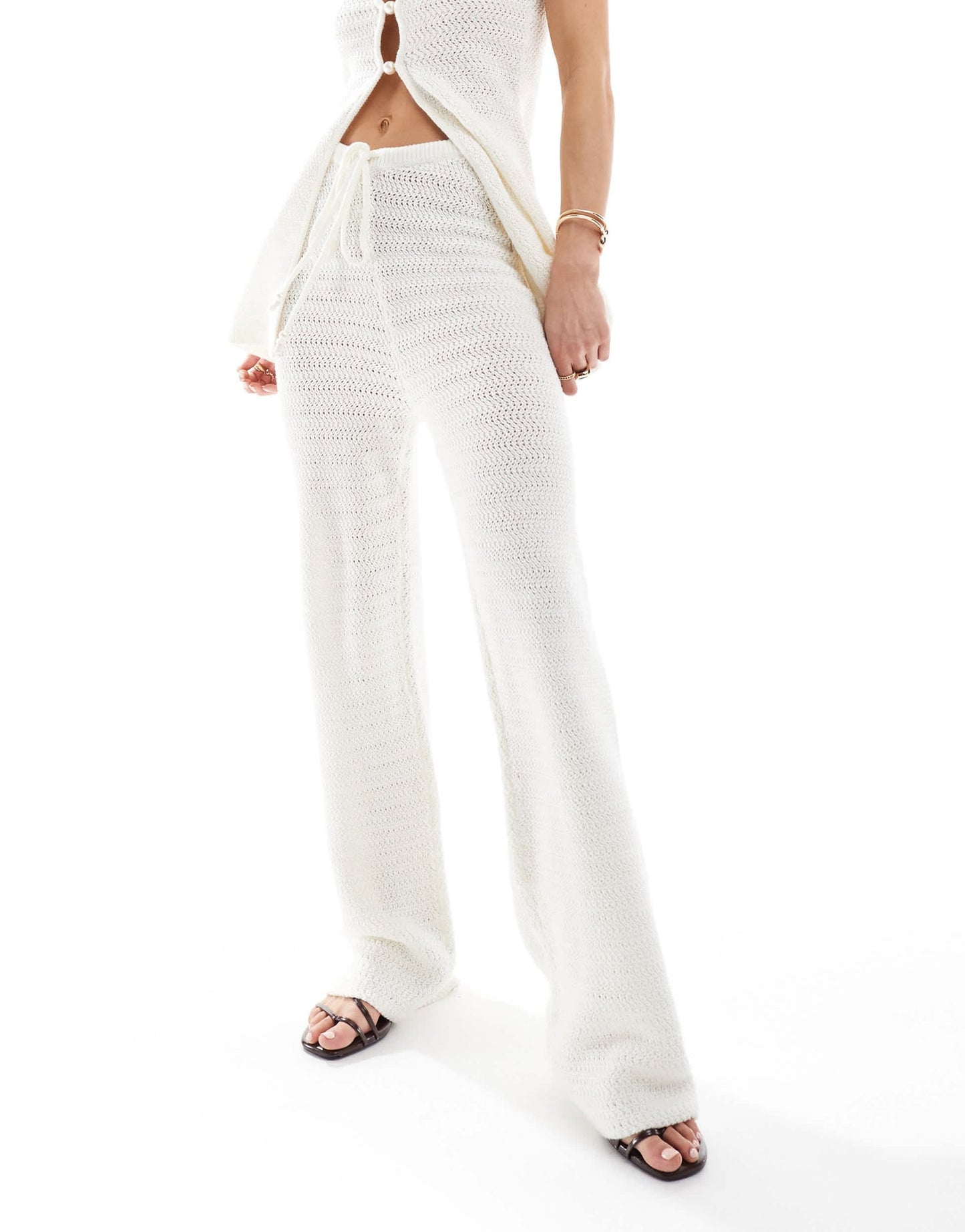 4th & Reckless crochet beach trousers co - ord in cream - ASOS Sample Sale EU Store