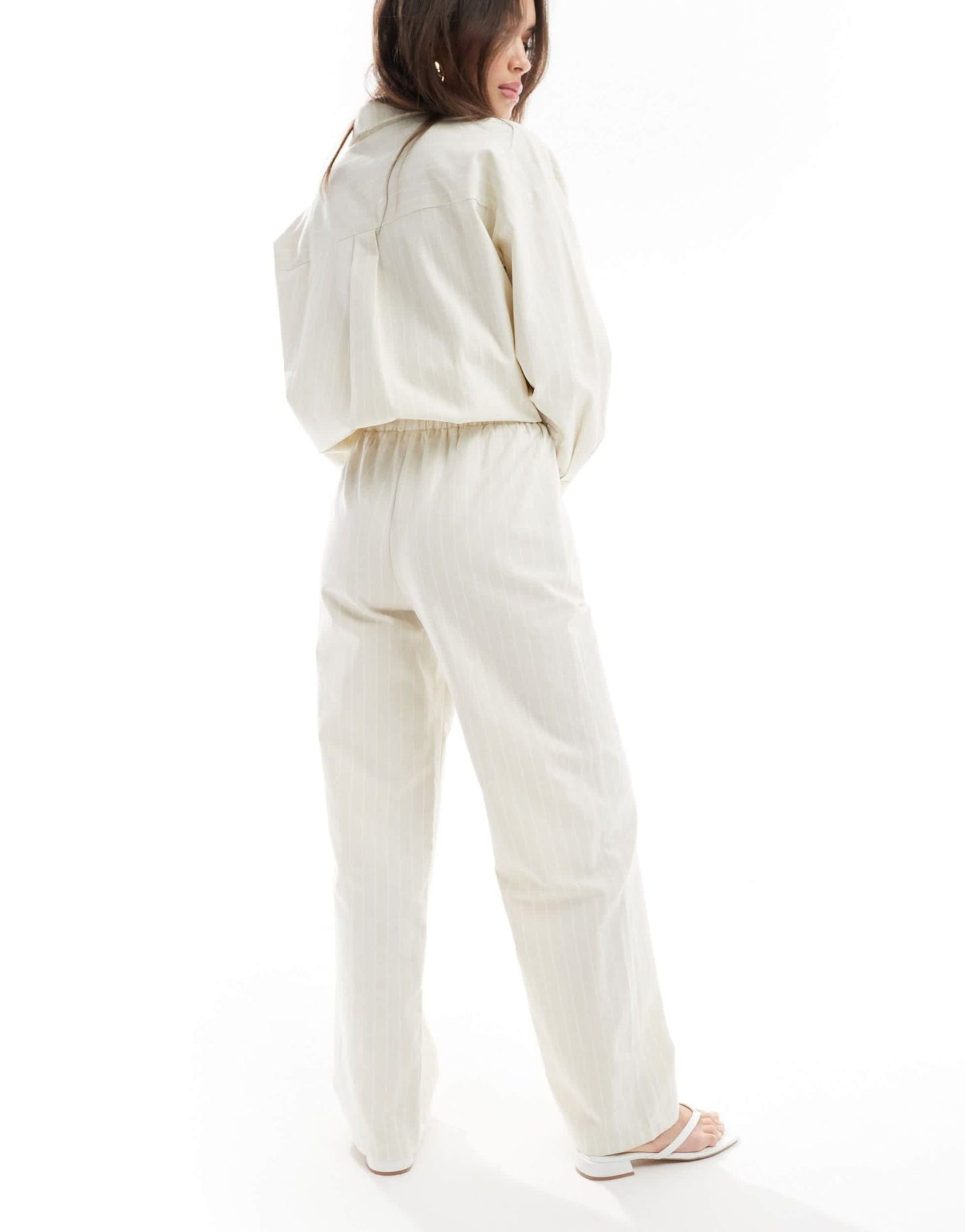 4th & Reckless delphi stripe beach trouser co - ord in beige - ASOS Sample Sale EU Store