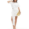4th & Reckless drape detail mini dress in white