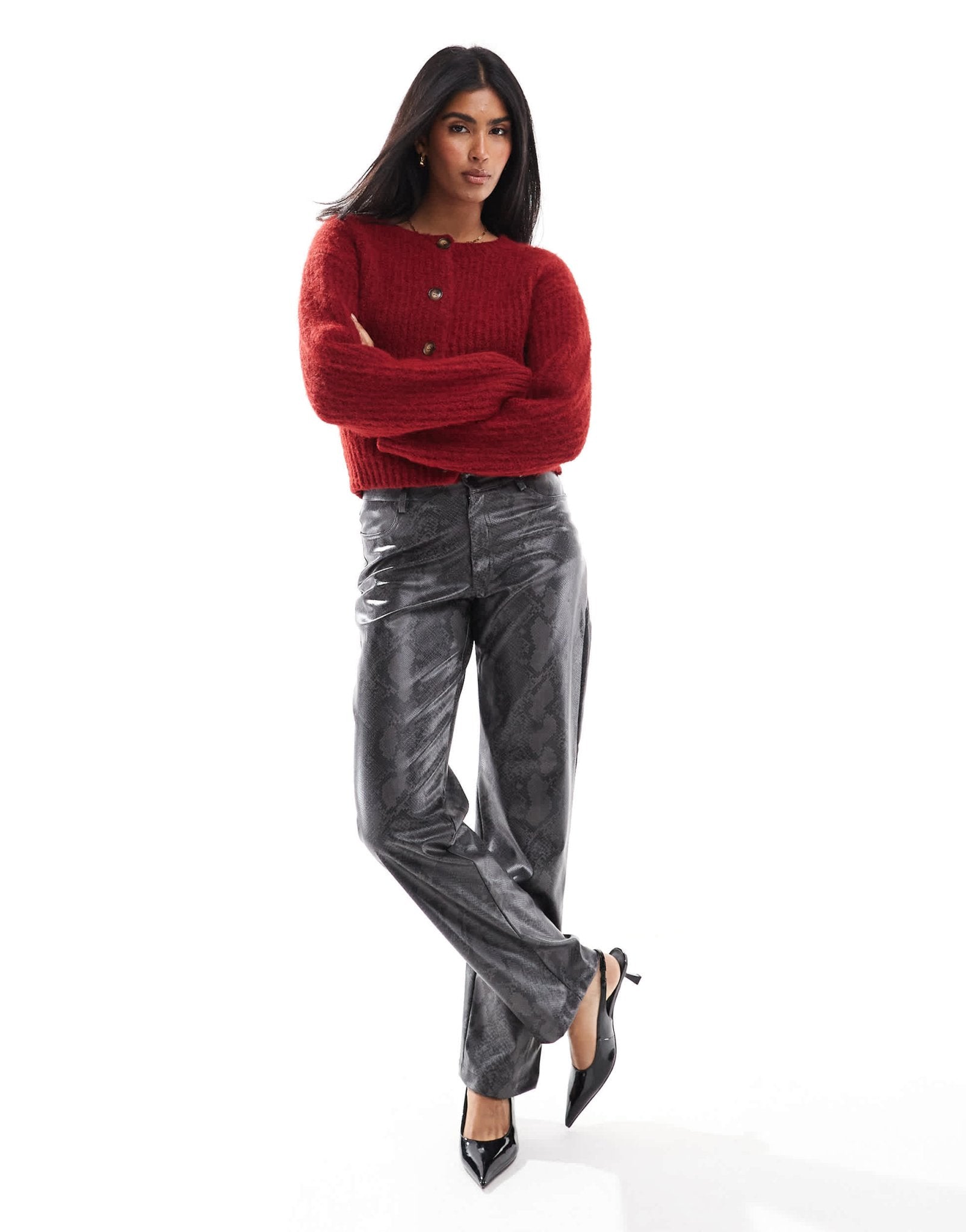 4th & Reckless knitted button through cardigan in red - ASOS Sample Sale EU Store