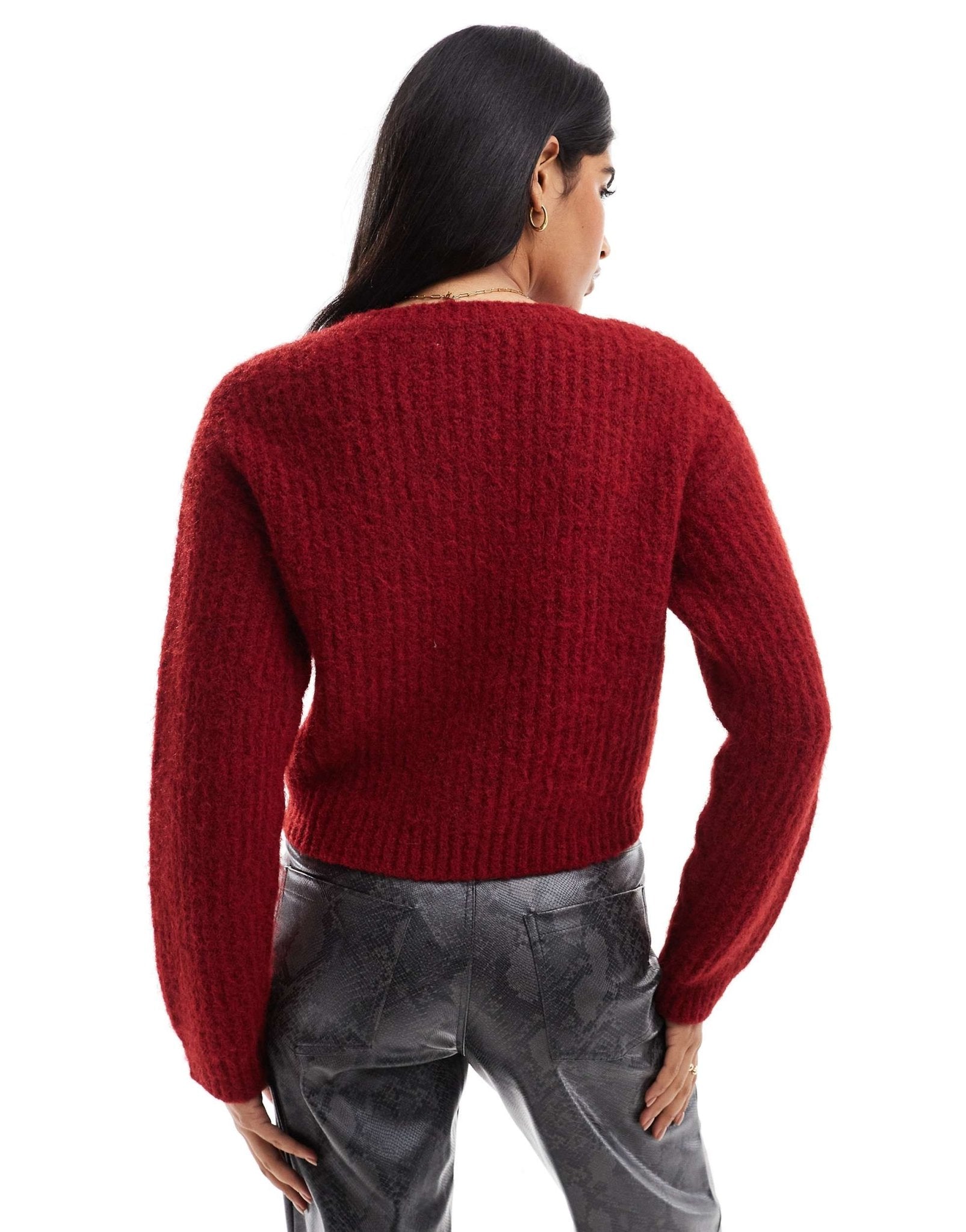 4th & Reckless knitted button through cardigan in red - ASOS Sample Sale EU Store