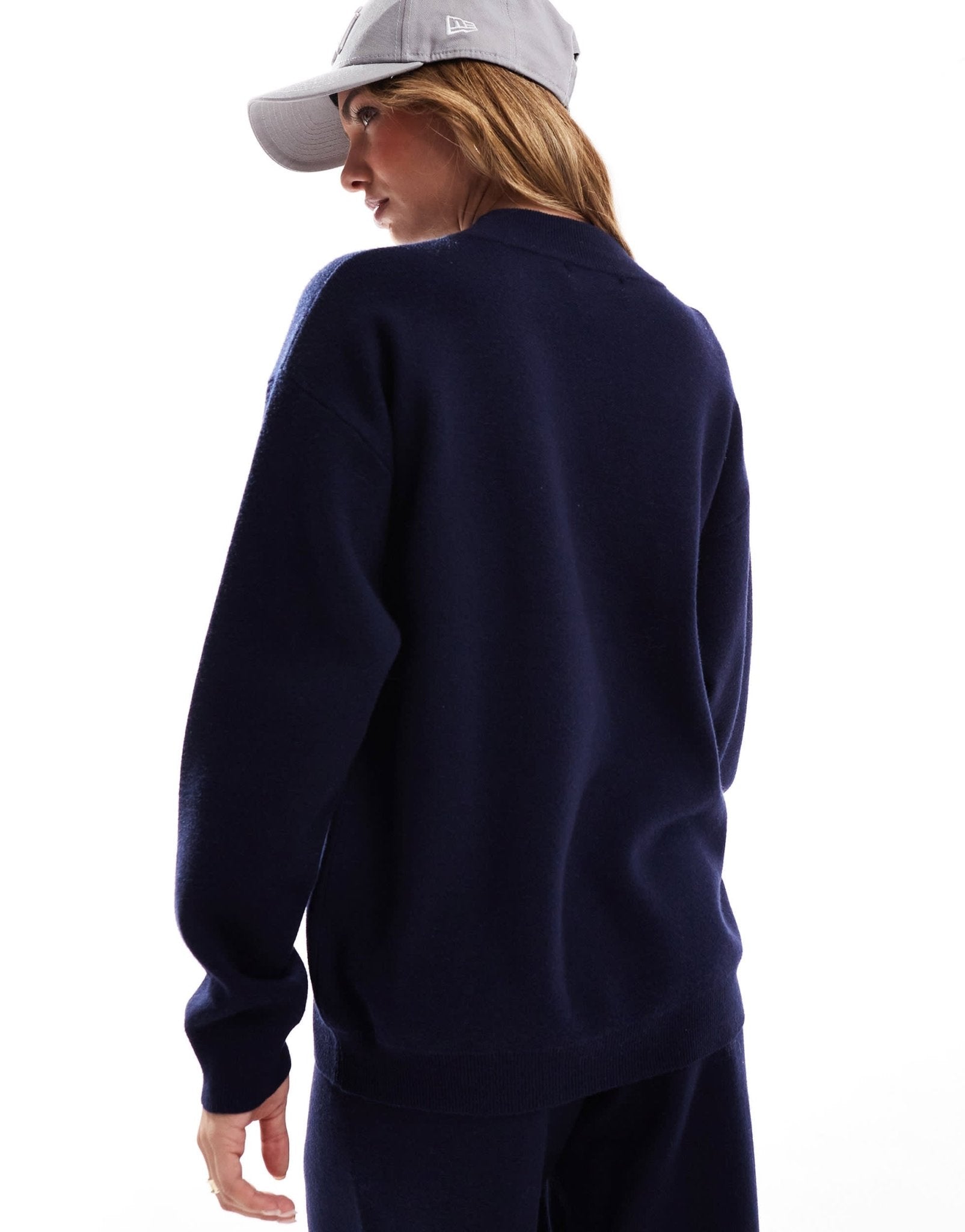 4th & Reckless knitted high neck embroidered logo jumper co - ord in navy - ASOS Sample Sale EU Store