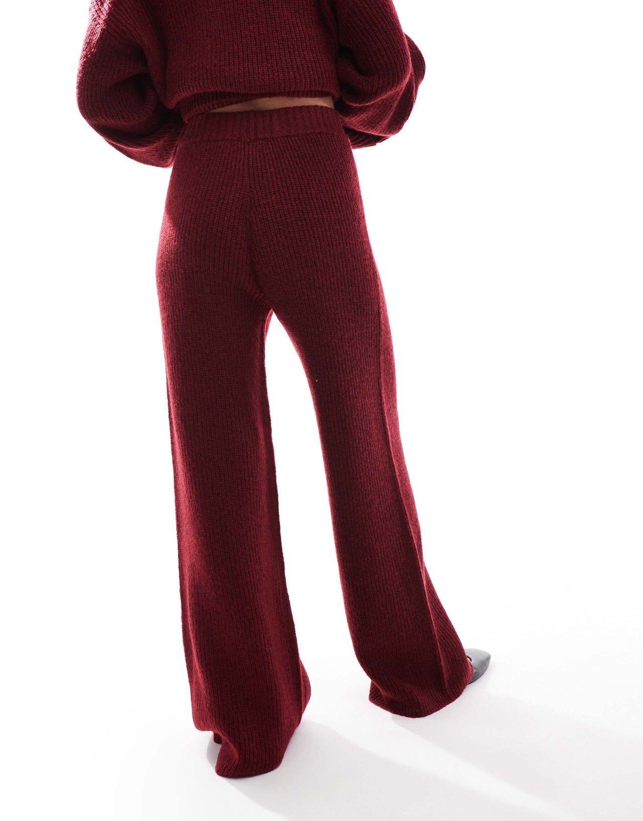 4th & Reckless knitted wide leg trousers co - ord in burgundy - ASOS Sample Sale EU Store