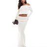 Coordinato maglione bardot con spalle scoperte 4th & Reckless in crema