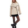 4th & Reckless oversized lapel jacket with contrast stitch in camel