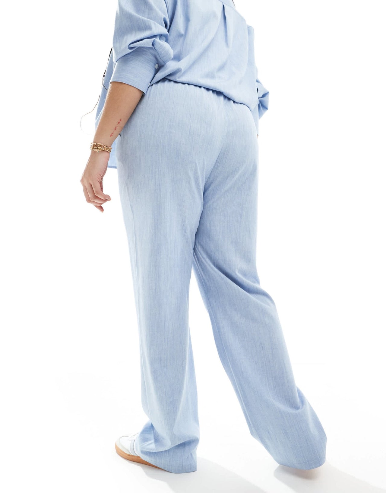 4th & Reckless Plus wide leg drawstring waist trousers co - ord in light blue - ASOS Sample Sale EU Store