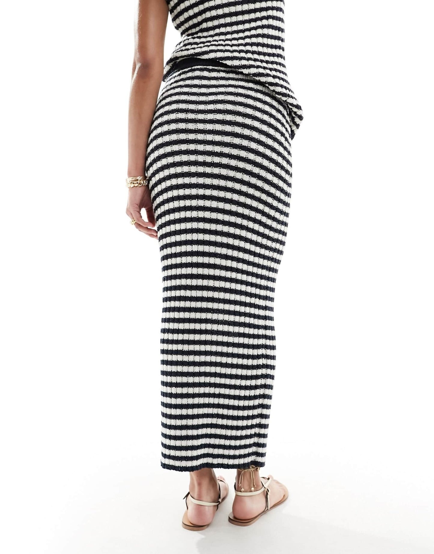 4th & Reckless ravello knit beach skirt co - ord in navy stripe - ASOS Sample Sale EU Store