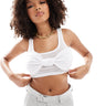 4th & Reckless ribbed knot detail cropped top in white