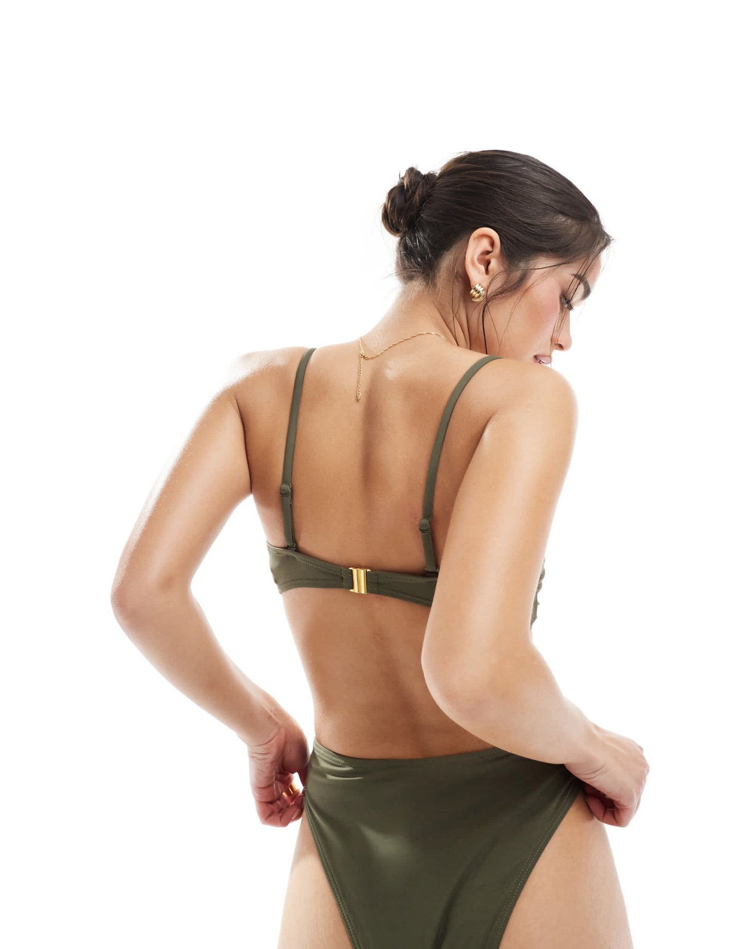 4th & Reckless ring cutout detail multiway bikini top co - ord in khaki - ASOS Sample Sale EU Store