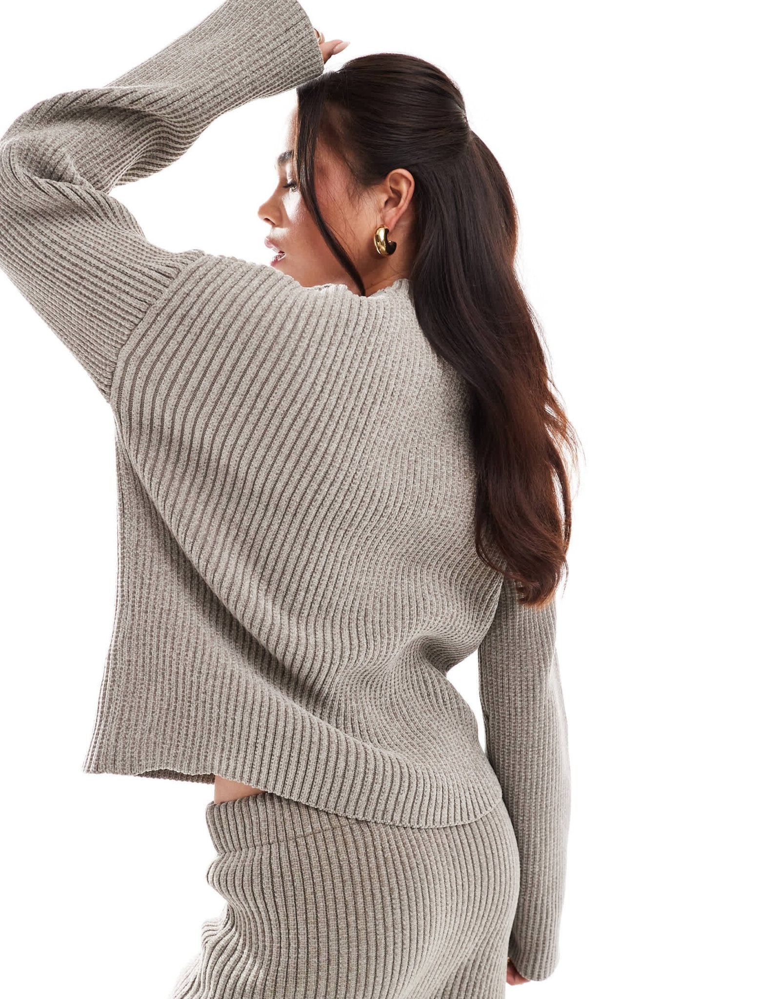 4th & Reckless soft rib knit jumper co - ord in taupe - ASOS Sample Sale EU Store