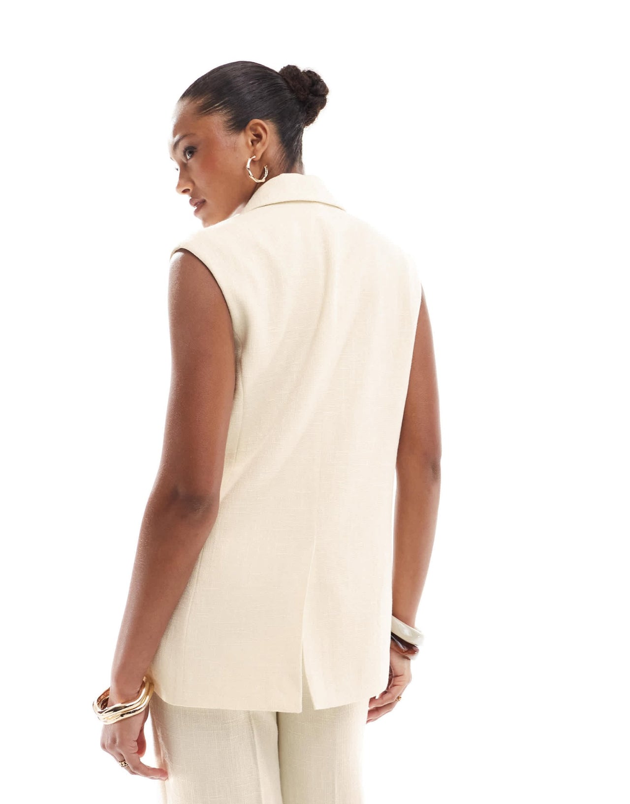 4th & Reckless tailored sleeveless longline waistcoat co - ord in buttercream yellow - ASOS Sample Sale EU Store