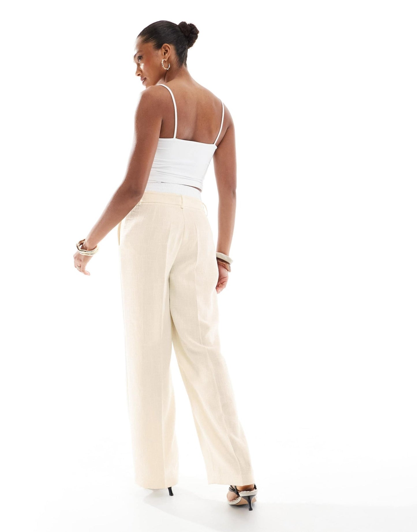 4th & Reckless tailored wide leg boxer waistband trouser co - ord in buttercream yellow - ASOS Sample Sale EU Store