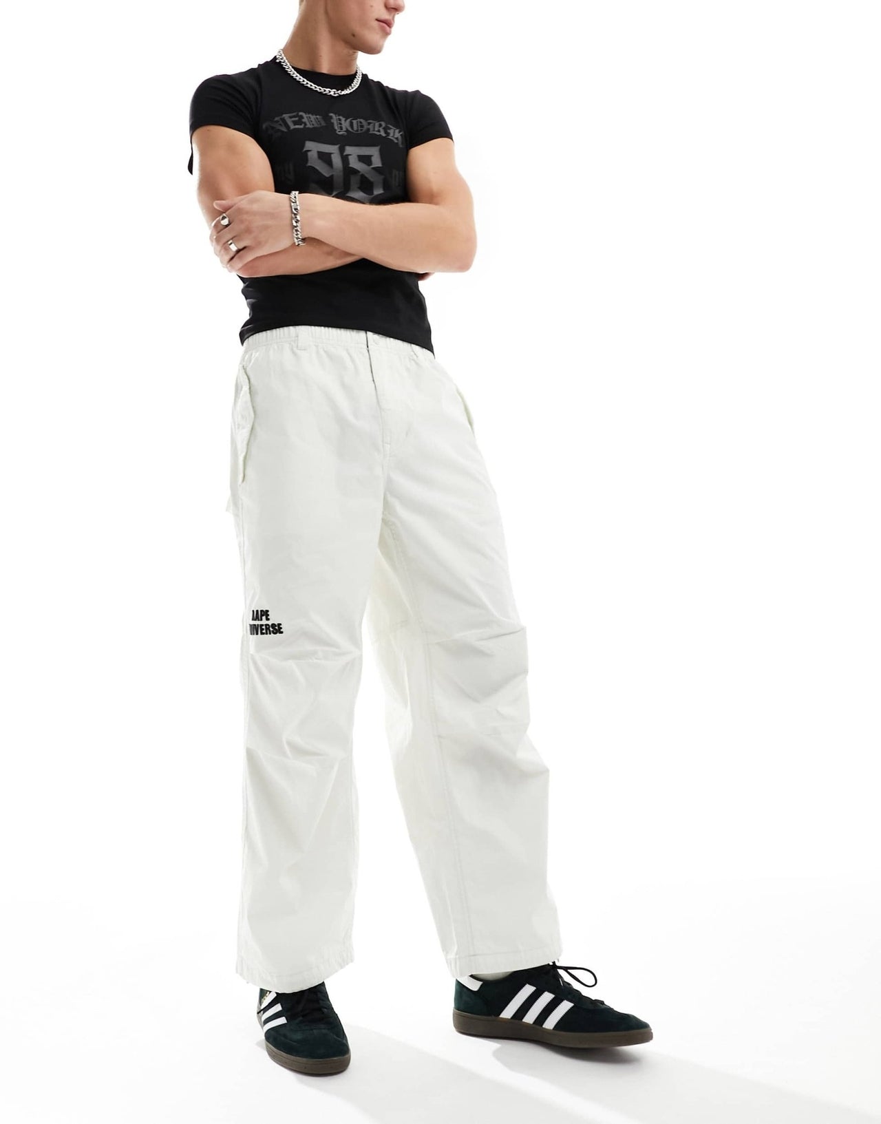 Aape By A Bathing Aape Carpenter trousers in off white - ASOS Sample Sale EU Store