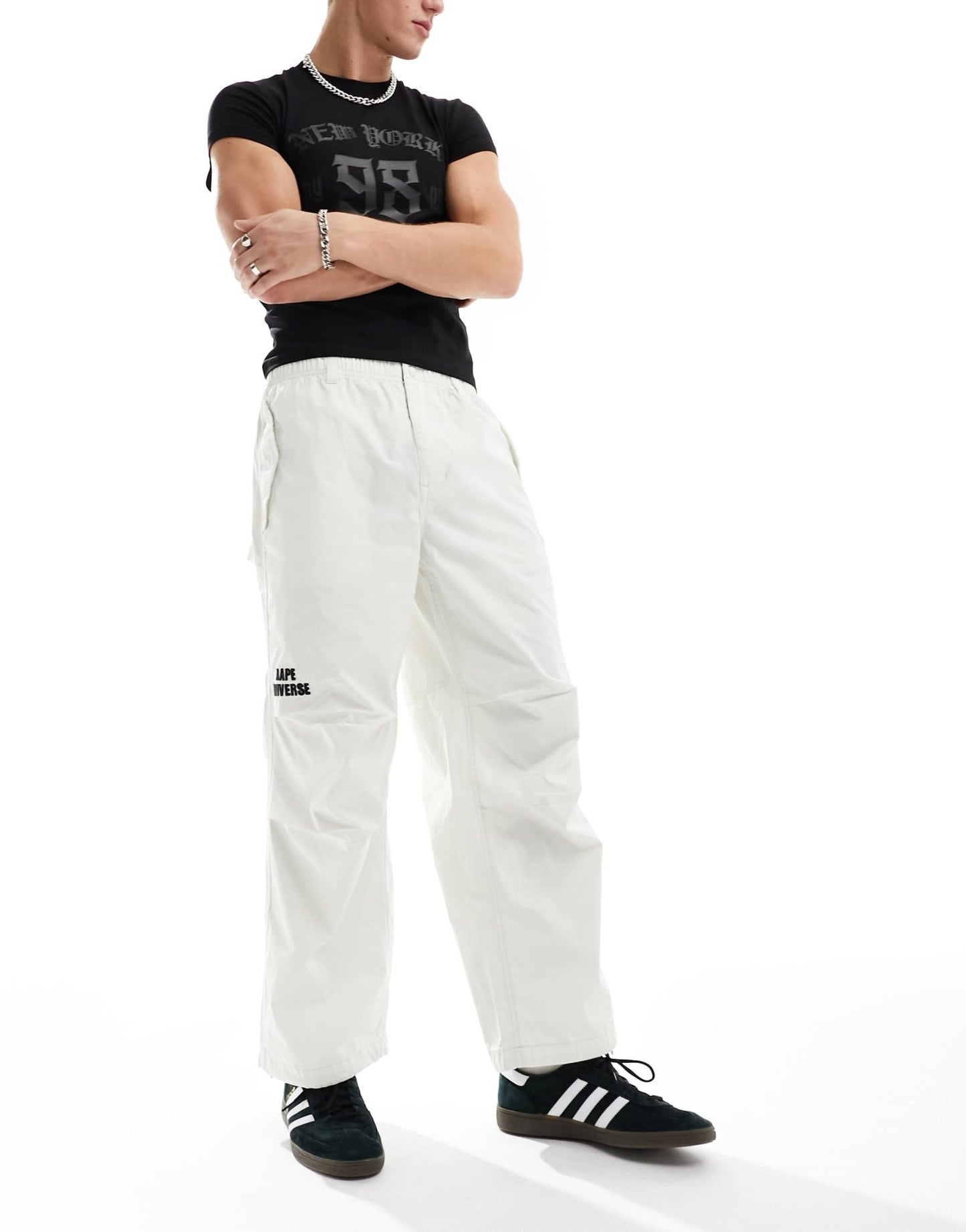 Aape By A Bathing Aape Carpenter trousers in off white - ASOS Sample Sale EU Store
