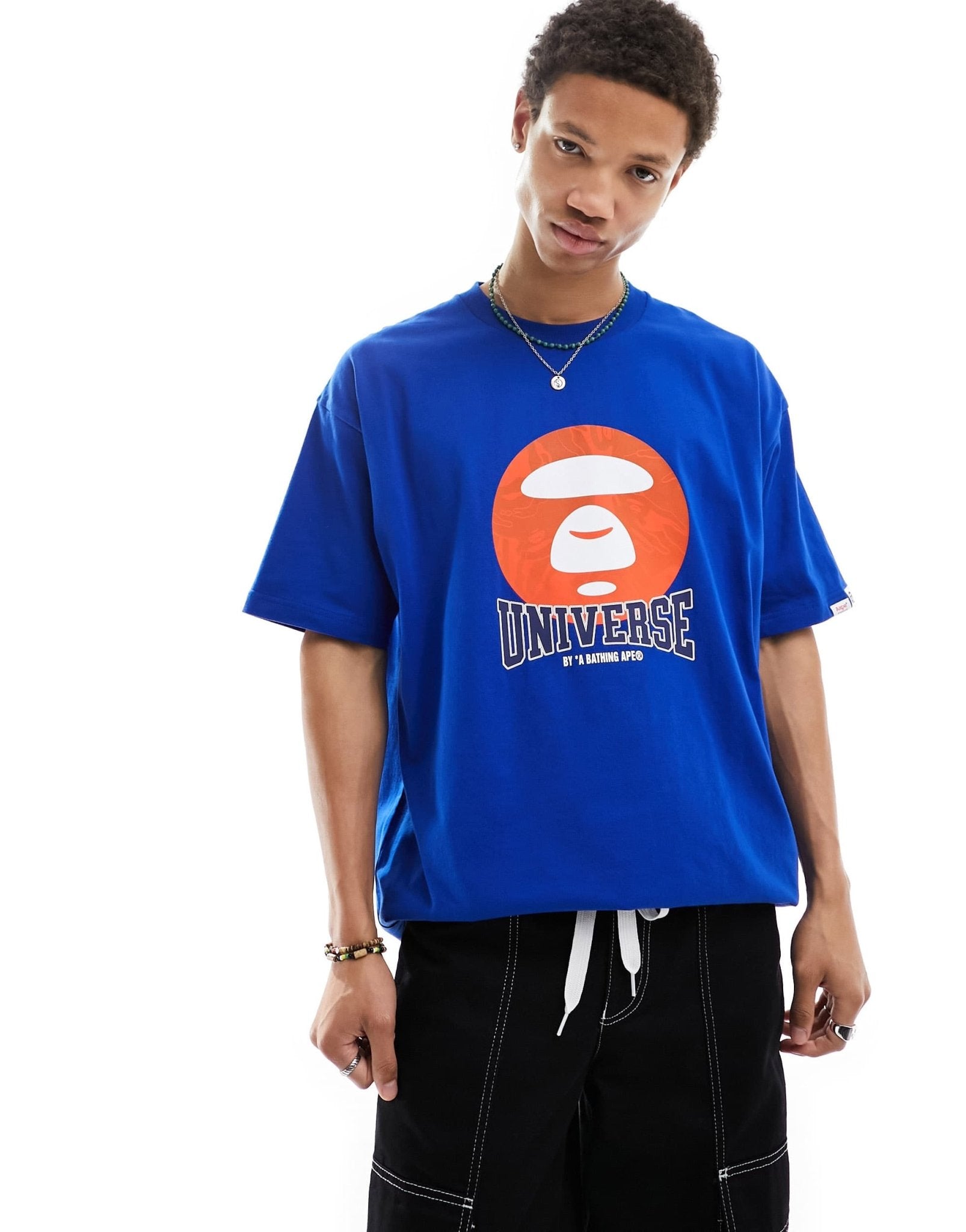 Aape By A Bathing Ape boxy fit short sleeve t-shirt with front graphic in blue - ASOS Sample Sale EU Store