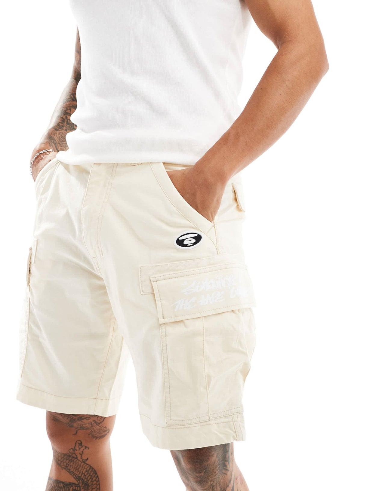 Aape By A Bathing Ape cargo utility shorts in sand - ASOS Sample Sale EU Store