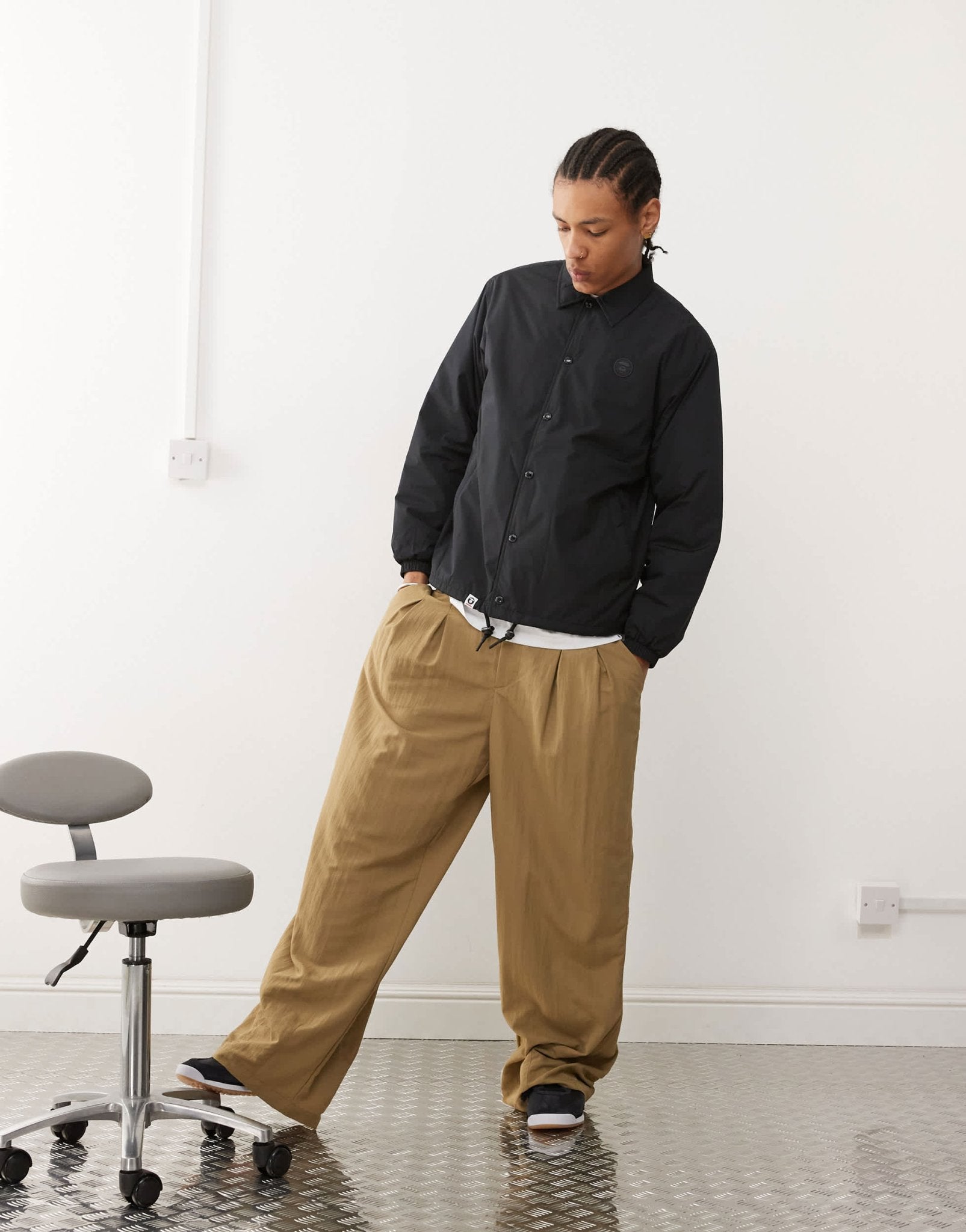 Aape By A Bathing Ape logo coach jacket in black - ASOS Sample Sale EU Store
