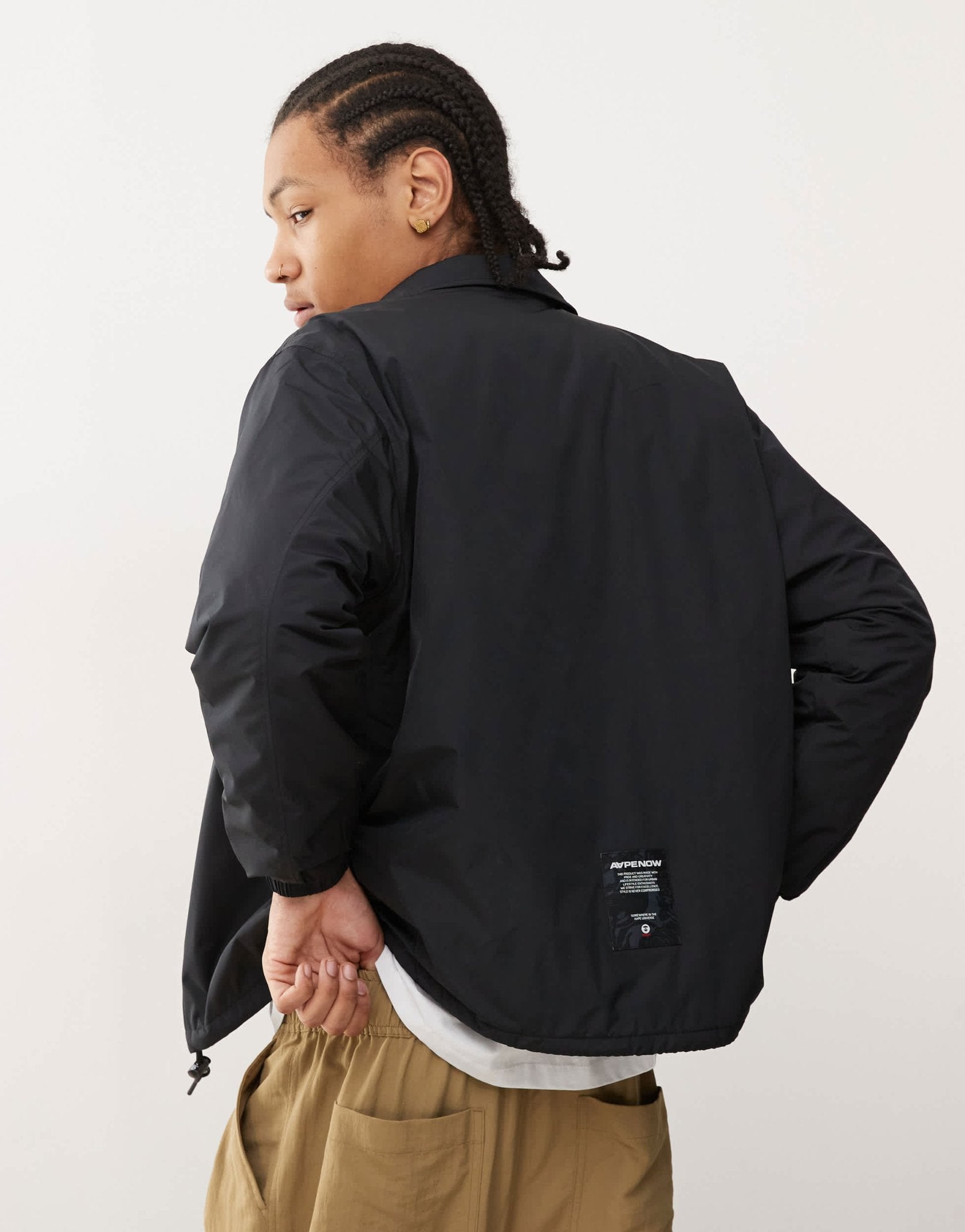 Aape By A Bathing Ape logo coach jacket in black - ASOS Sample Sale EU Store